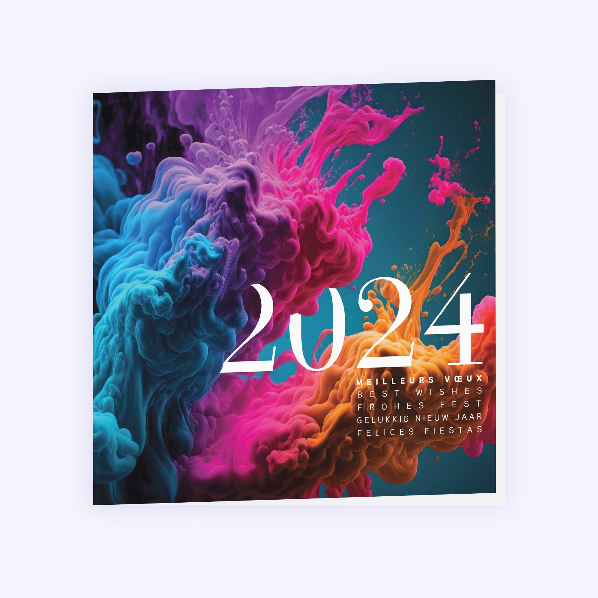 Fancy Colors | Vœux professionnels • Carte de voeux • Carré double photo N° 1