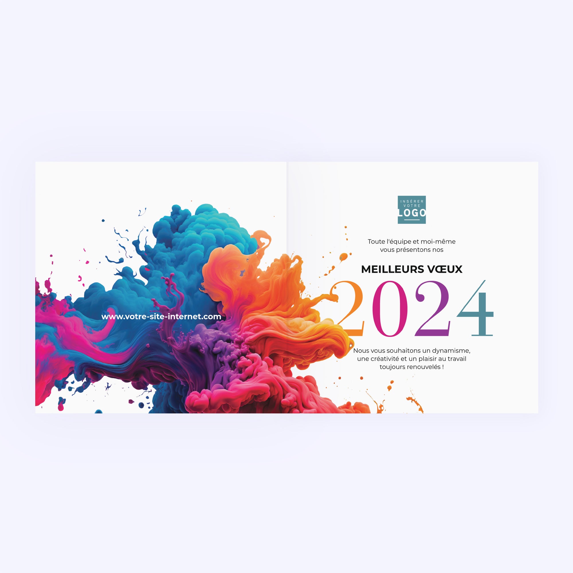 Fancy Colors | Vœux professionnels • Carte de voeux • Carré double photo N° 2