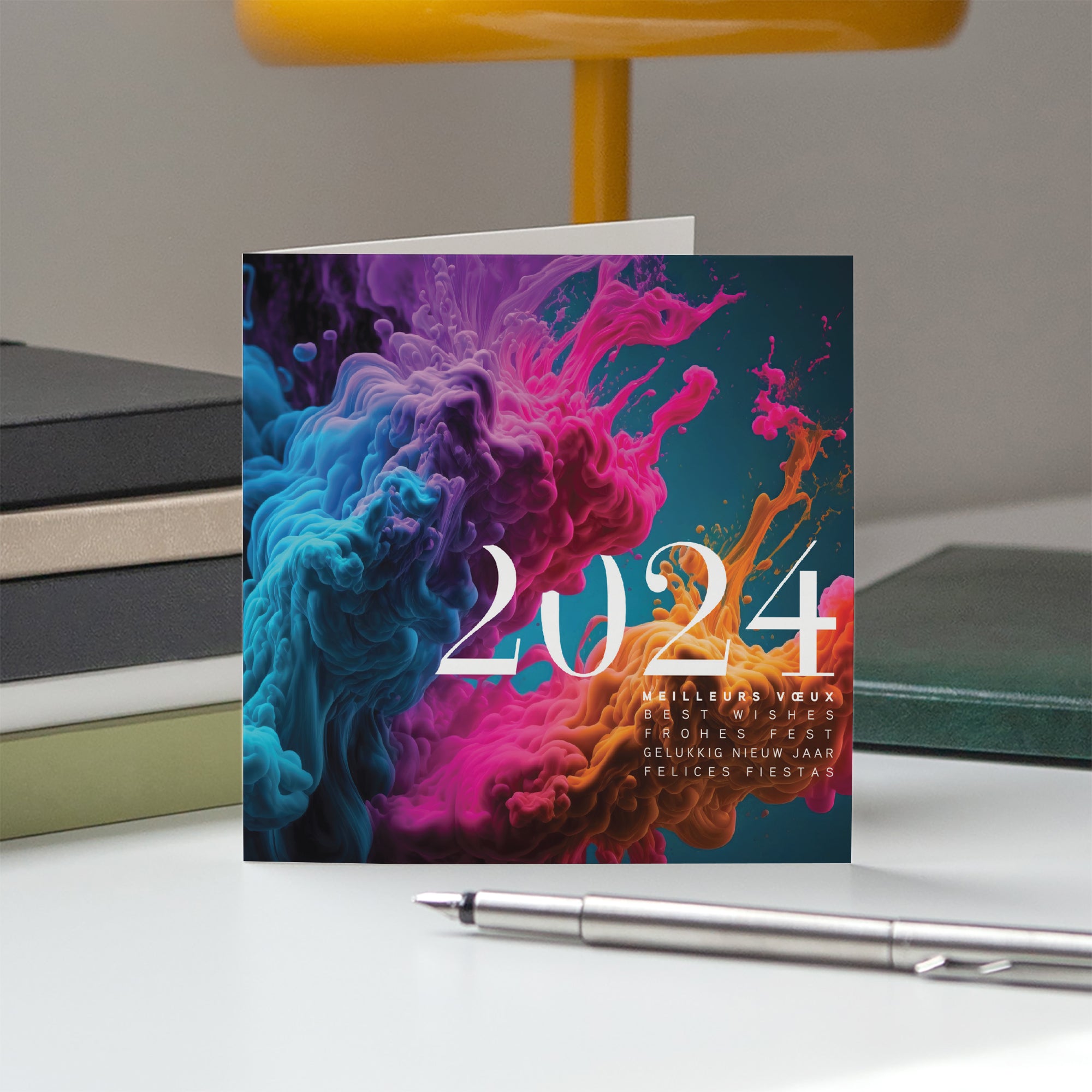 Fancy Colors | Vœux professionnels • Carte de voeux • Carré double photo N° 5