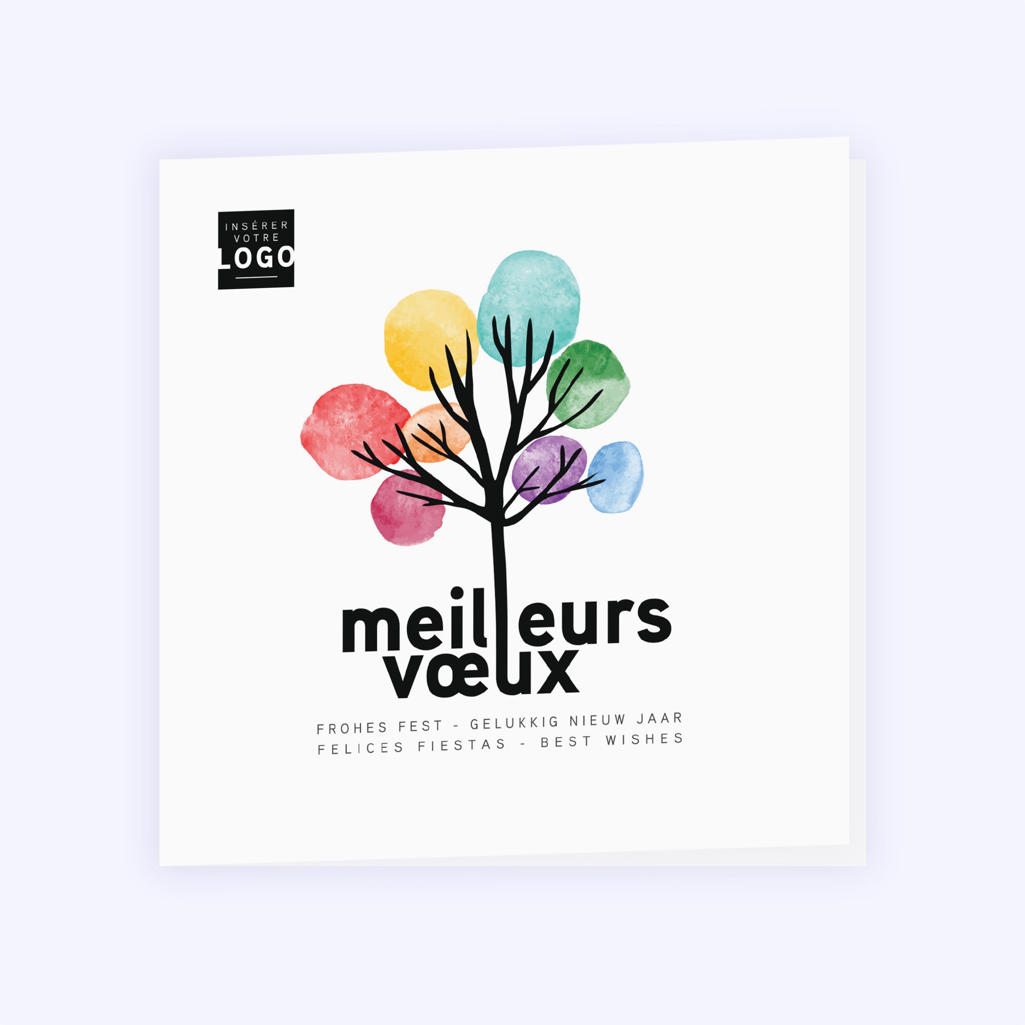 Arbre à soie | Vœux professionnels • Carte de voeux • Carré double photo N° 1