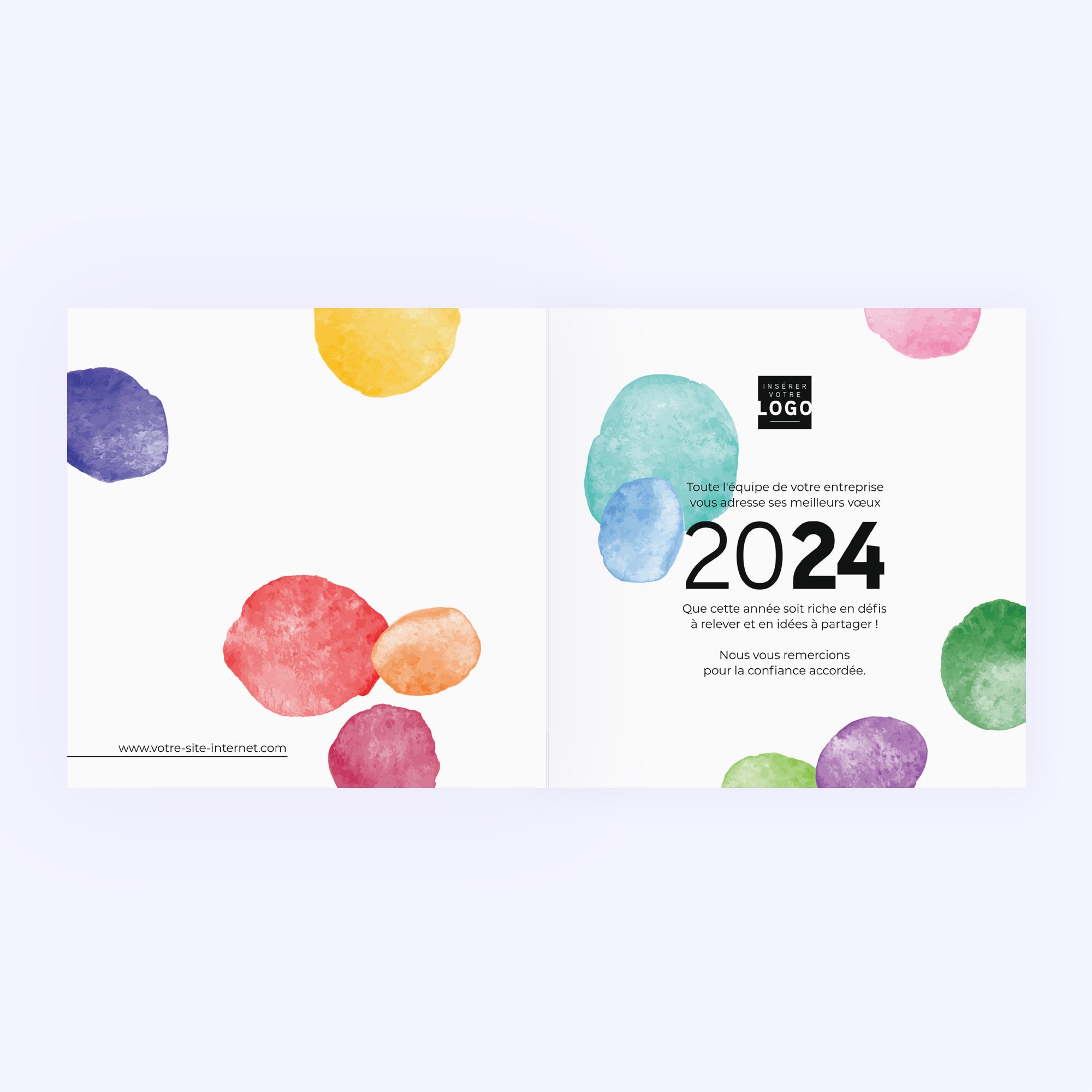 Arbre à soie | Vœux professionnels • Carte de voeux • Carré double photo N° 2