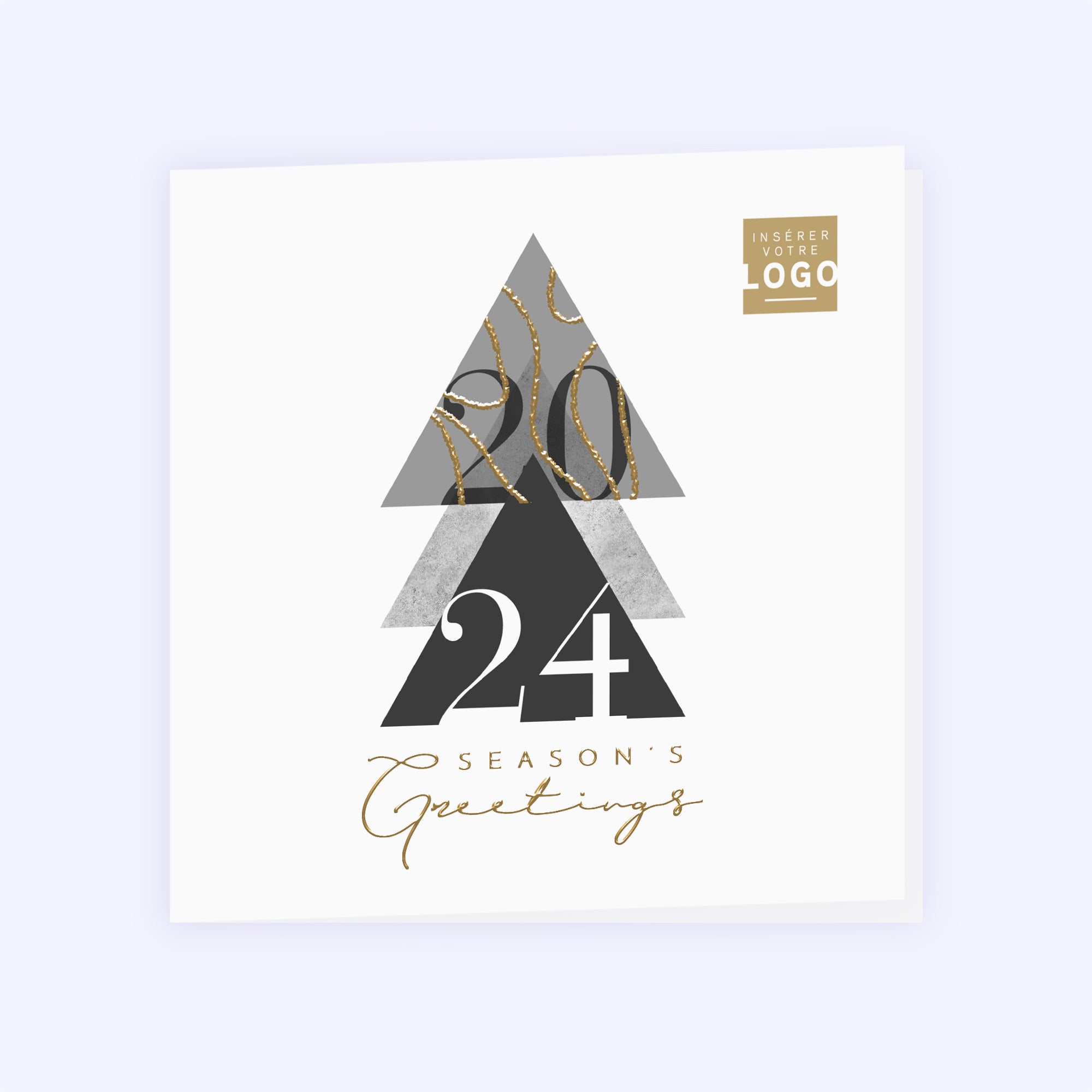 Triangular | Vœux professionnels • Carte de voeux dorure • Carré double photo N° 1