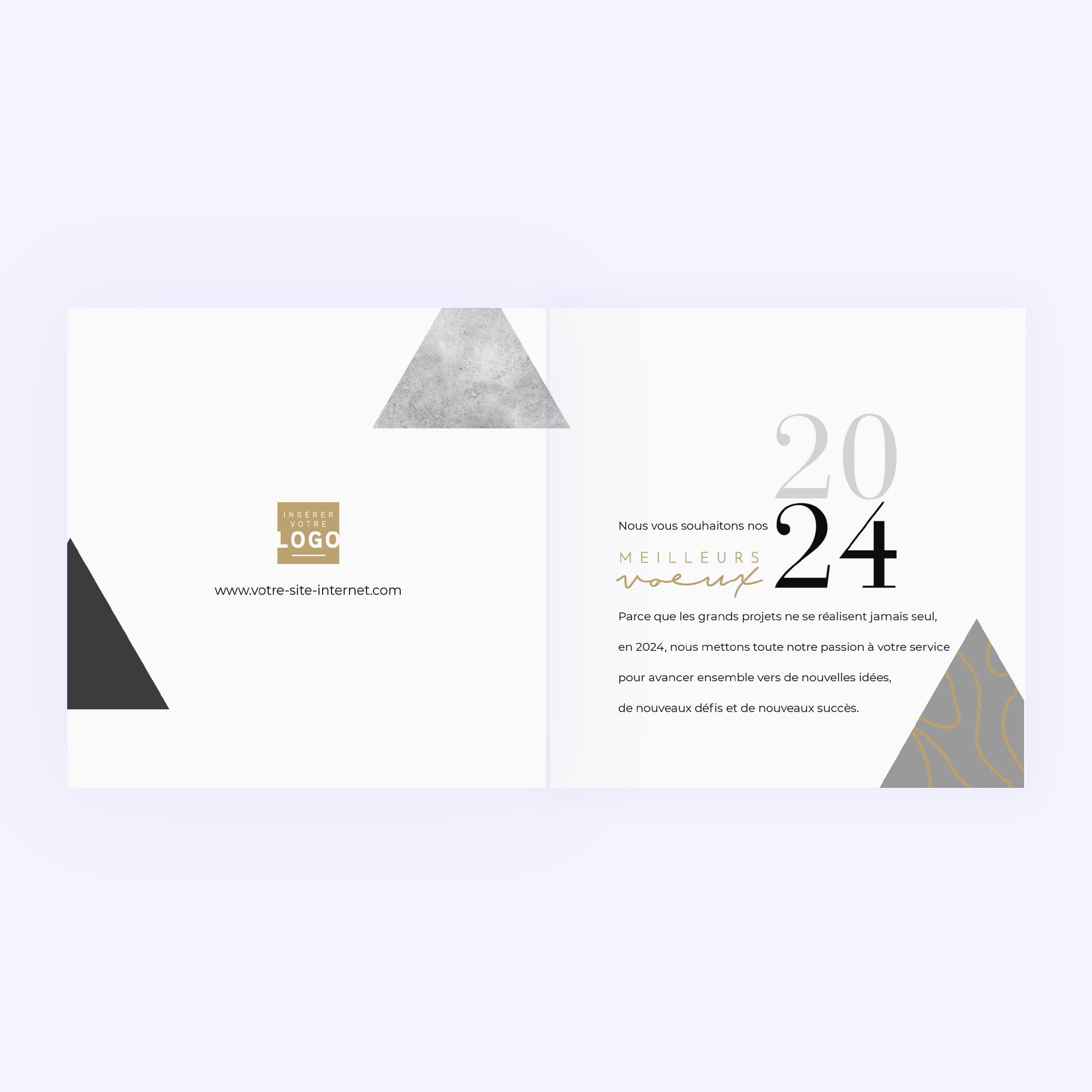Triangular | Vœux professionnels • Carte de voeux dorure • Carré double photo N° 2