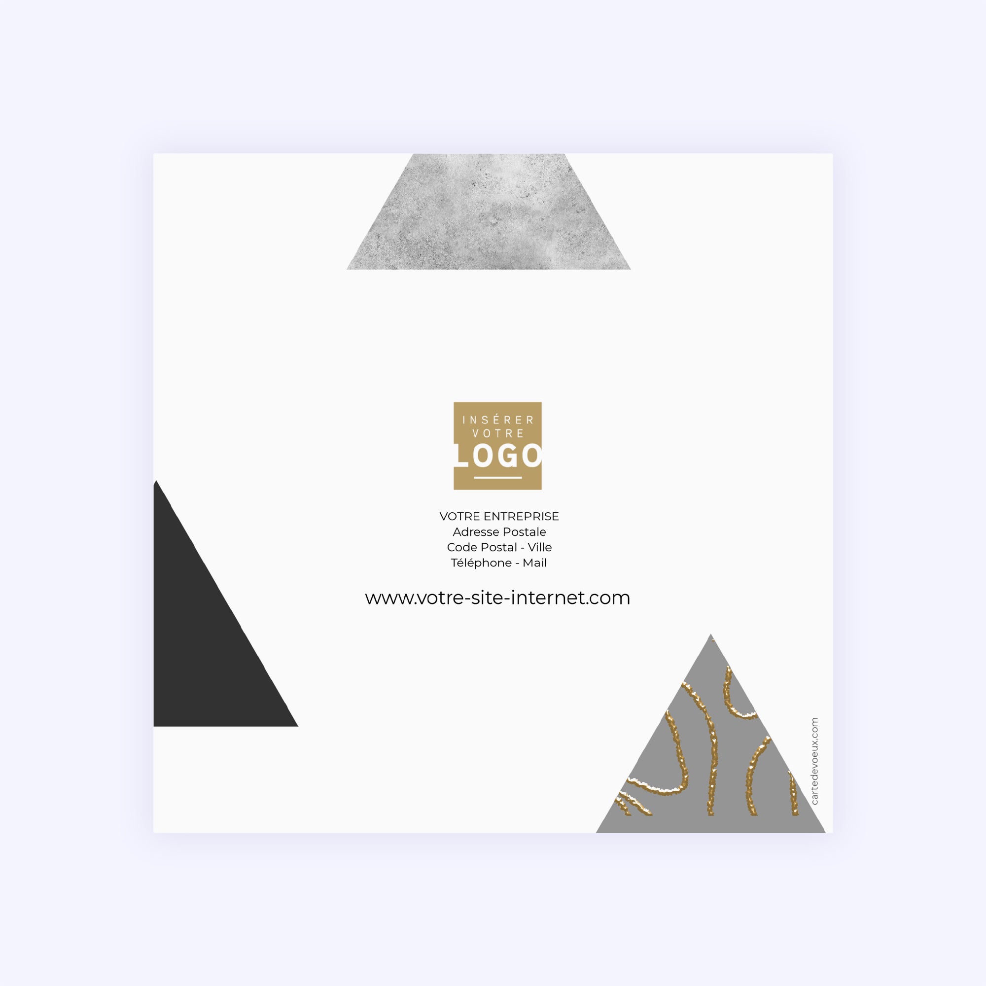 Triangular | Vœux professionnels • Carte de voeux dorure • Carré double photo N° 3