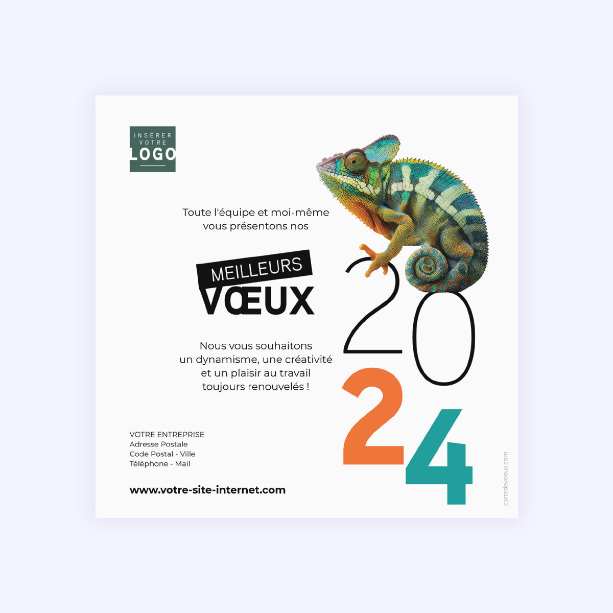 Caméléon | Vœux professionnels • Carte de voeux photo N° 2