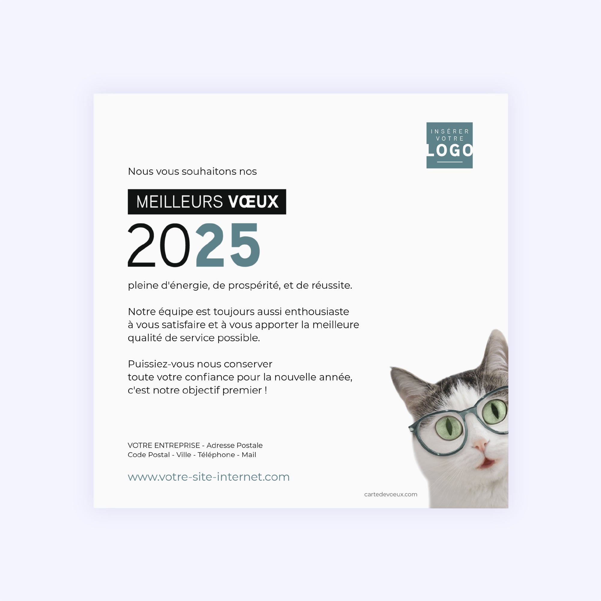 Funny Cat | Vœux professionnels • Carte de voeux • Carré photo N° 2