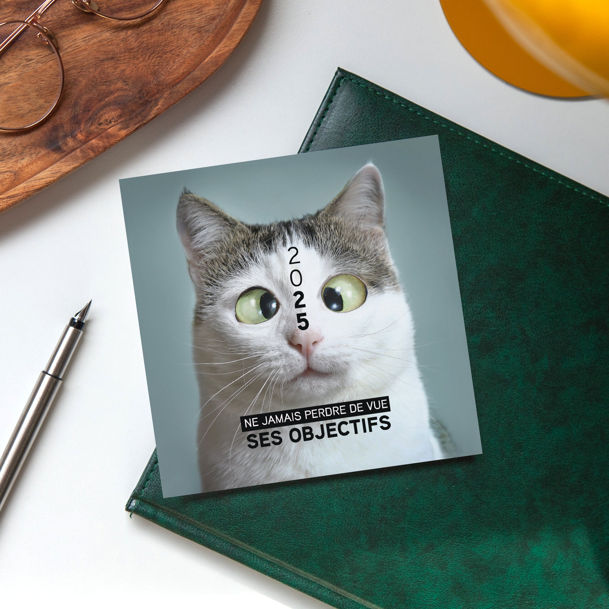 Funny Cat | Vœux professionnels • Carte de voeux • Carré photo N° 4