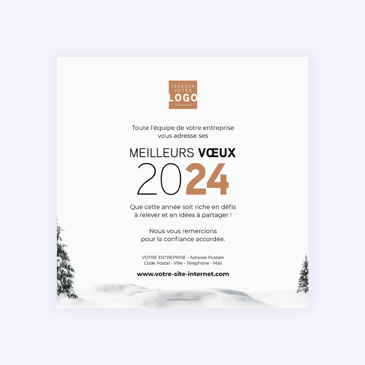 Snow | Vœux professionnels • Carte de voeux • Carré photo N° 2