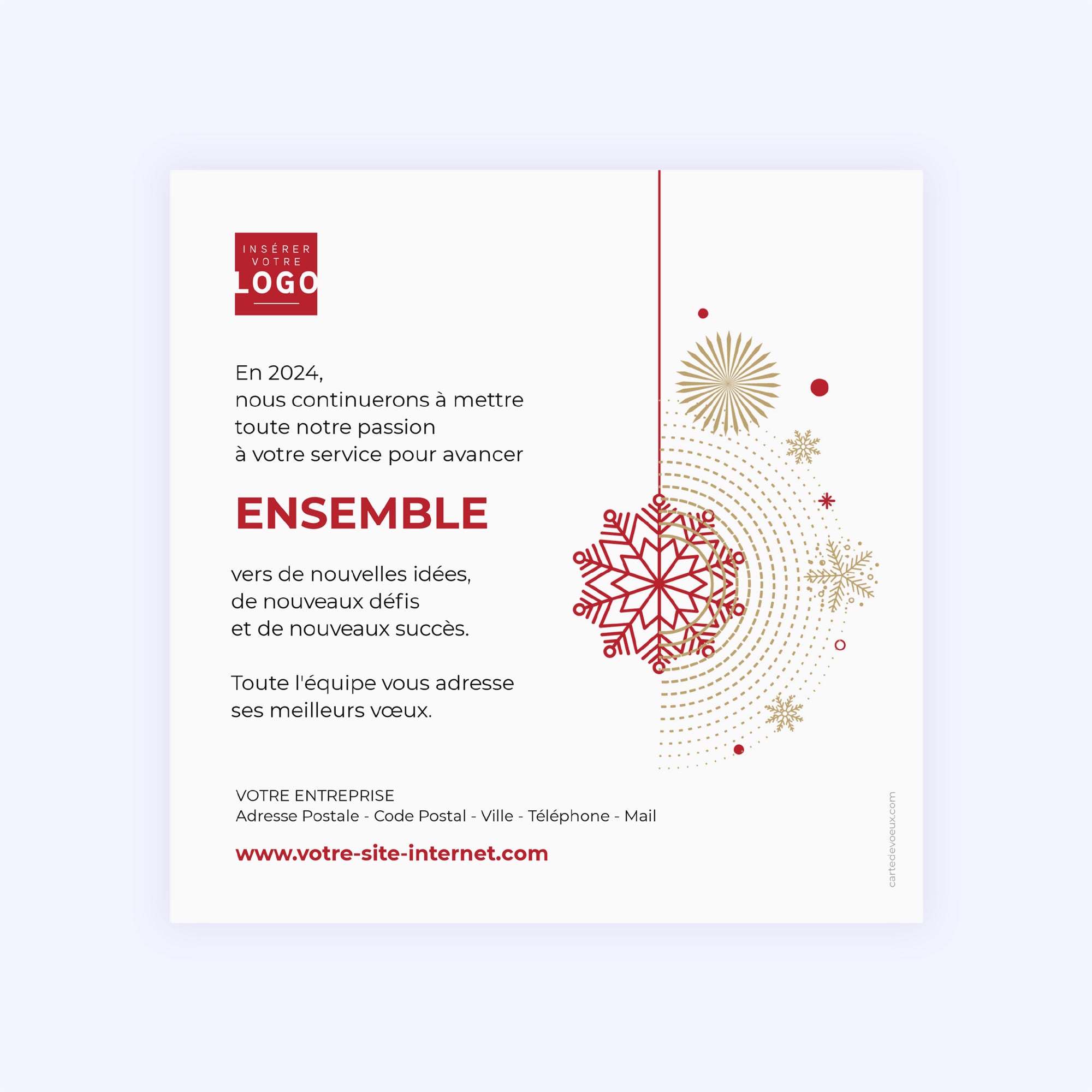 Merry Christmas V | Vœux professionnels • Carte de voeux dorure • Carré photo N° 2