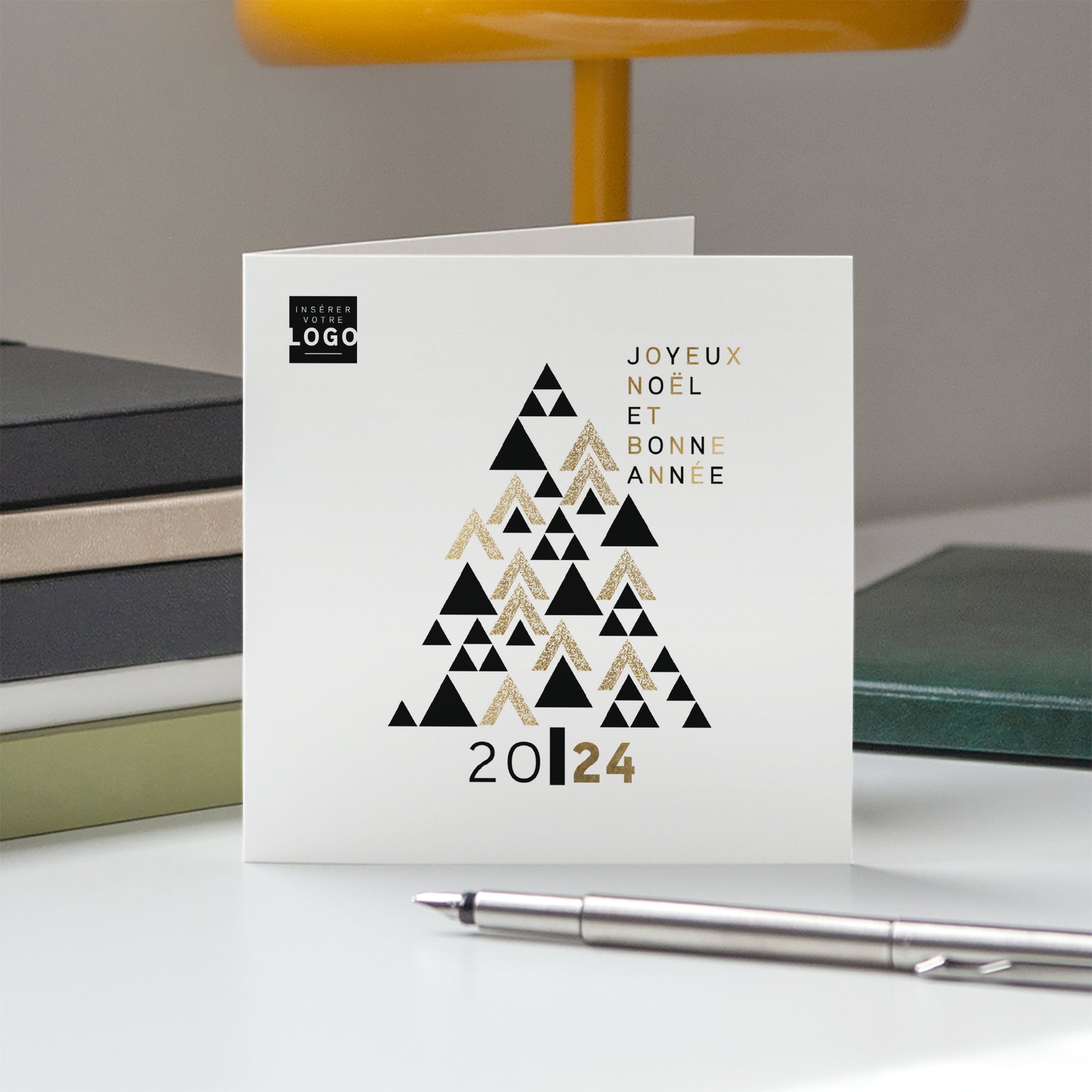 Noel Graphique | Vœux professionnels • Carte de voeux • Carré double photo N° 5