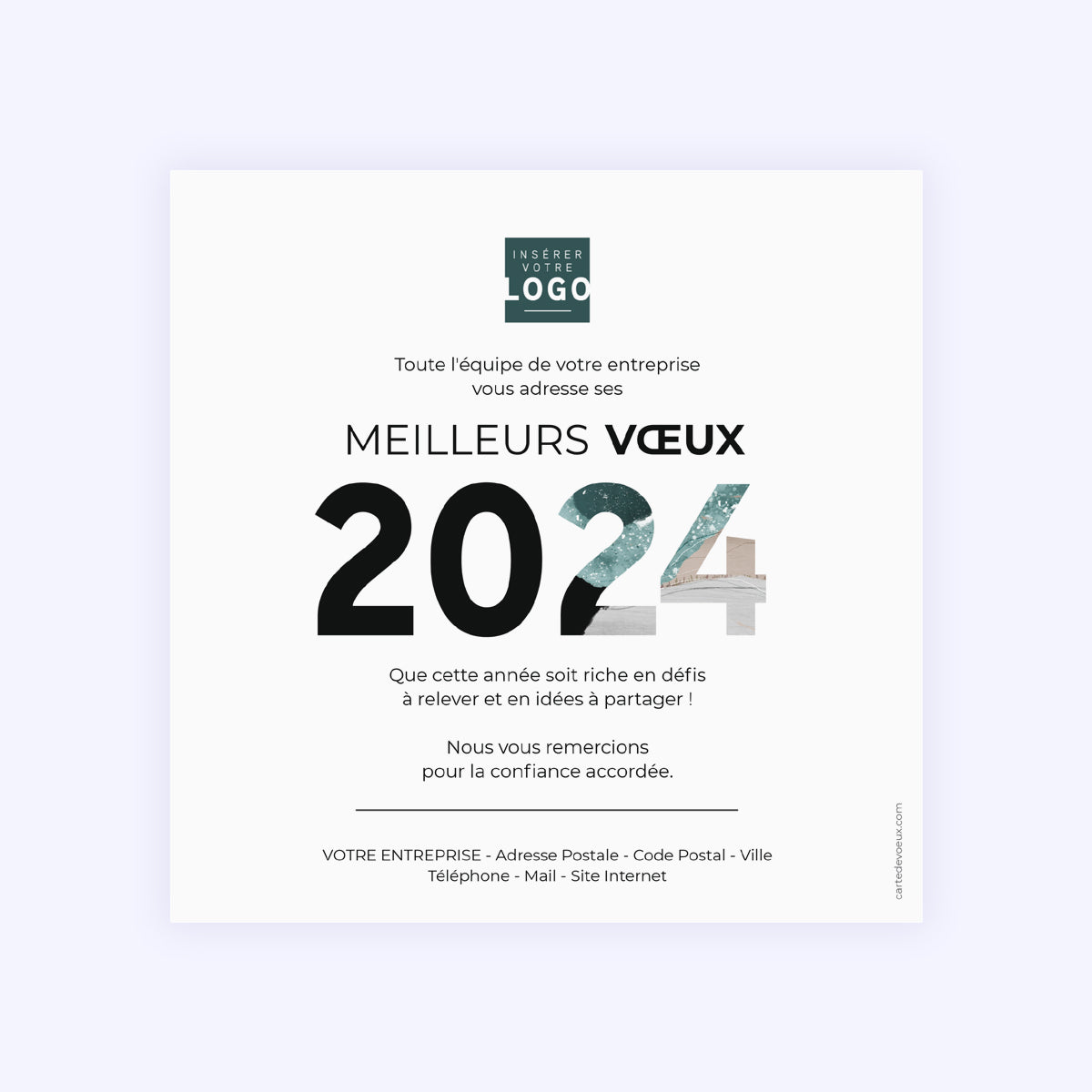 Marbre texturé | Vœux professionnels • Carte de voeux • Carré photo N° 2