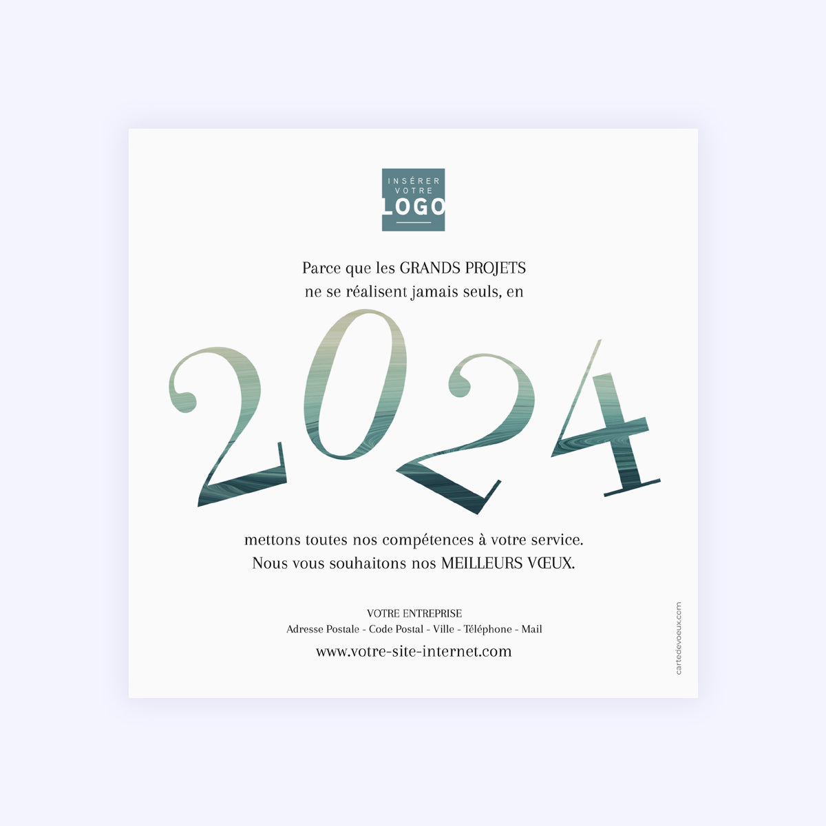 Aqua | Vœux professionnels • Carte de voeux • Carré photo N° 2