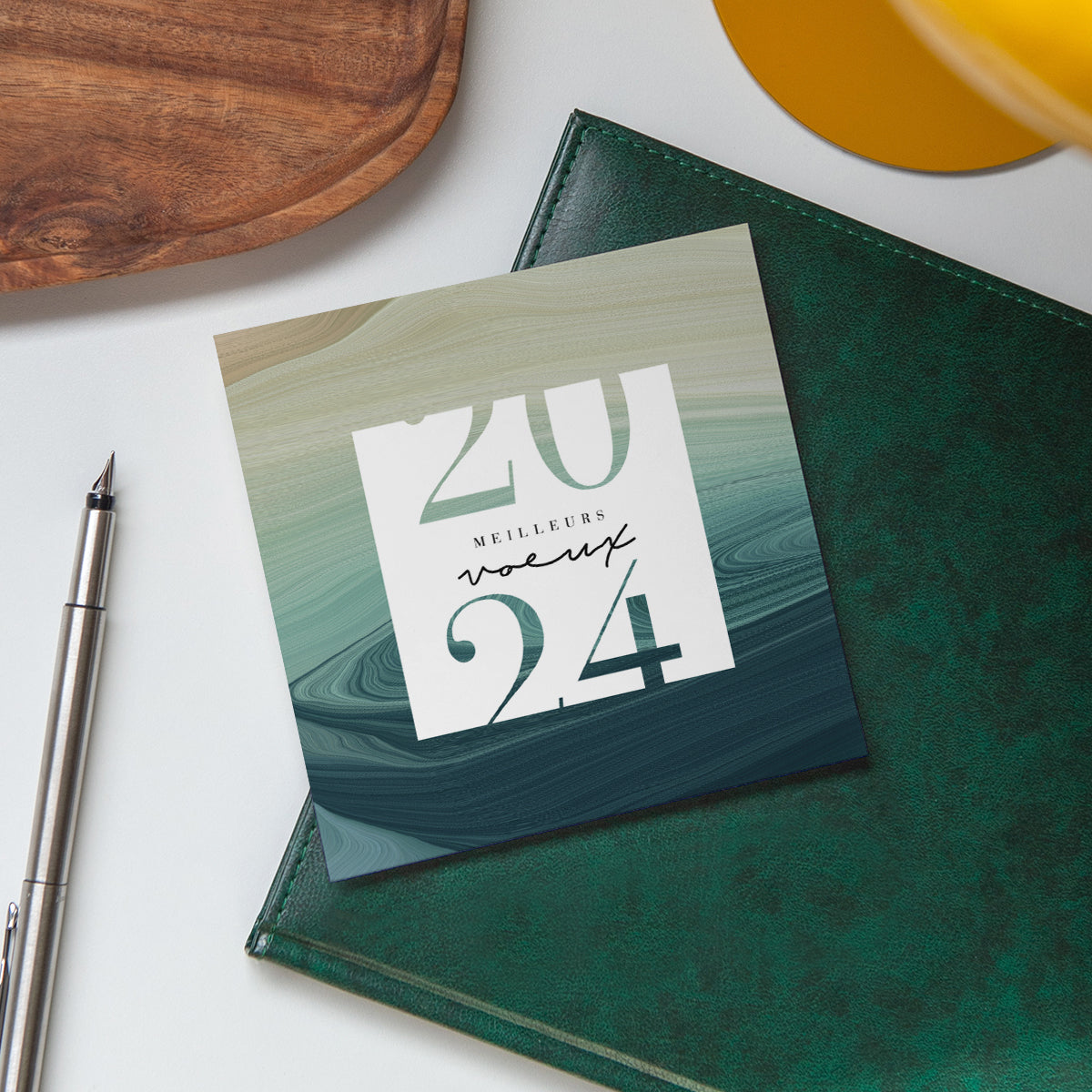 Aqua | Vœux professionnels • Carte de voeux • Carré photo N° 4