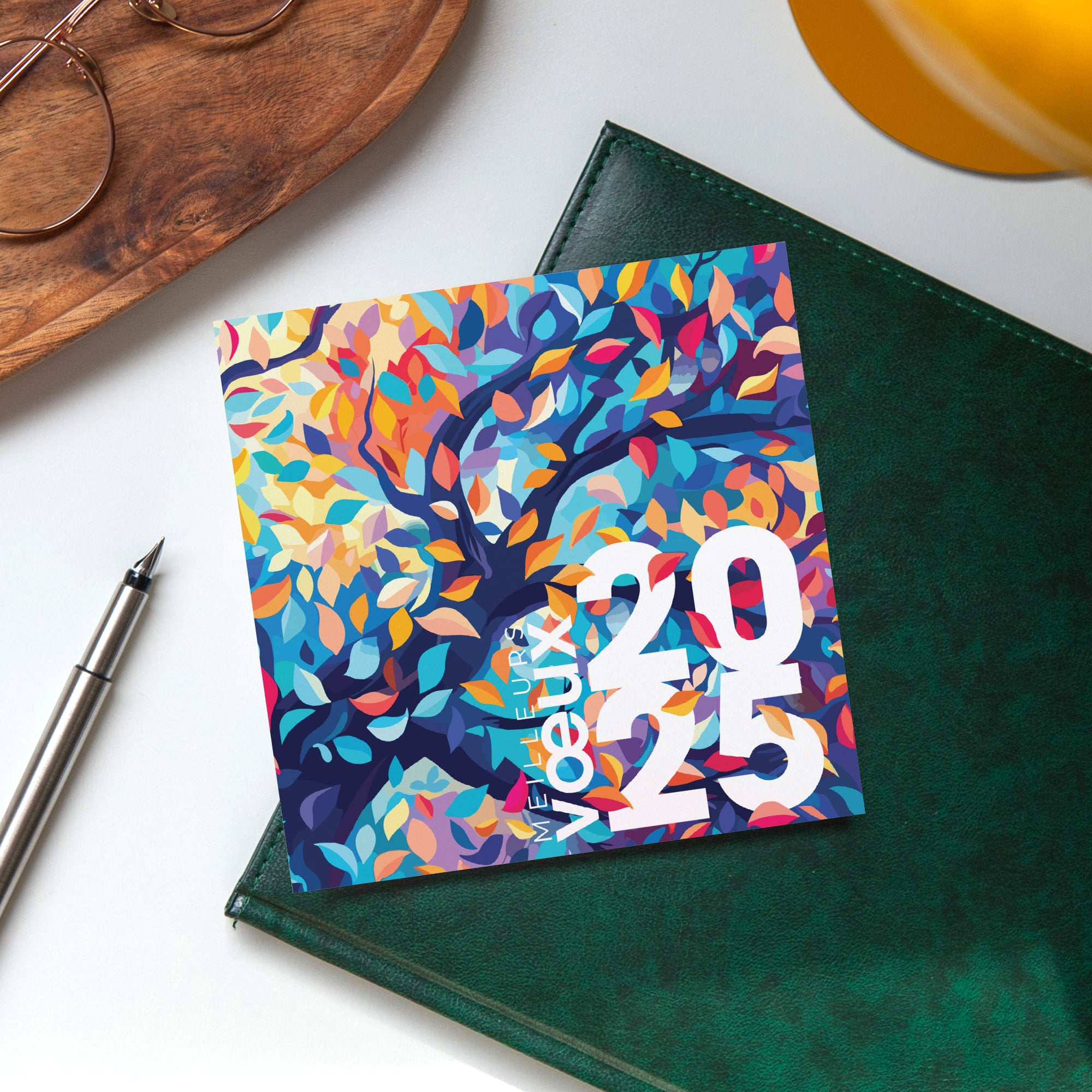 Envolée colorée | Vœux professionnels • Carte de voeux • Carré photo N° 4