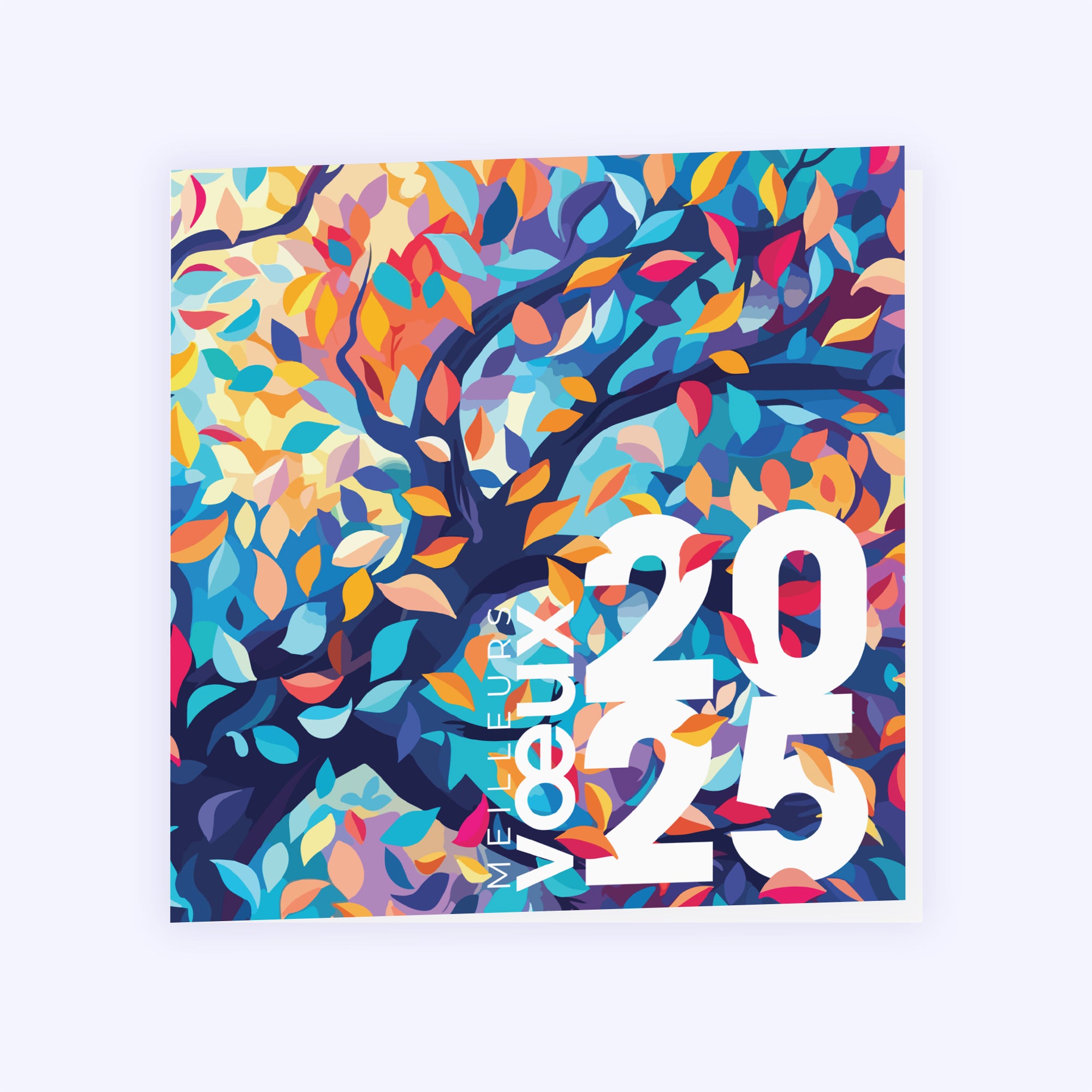 Envolée colorée | Vœux professionnels • Carte de voeux • Carré double photo N° 1