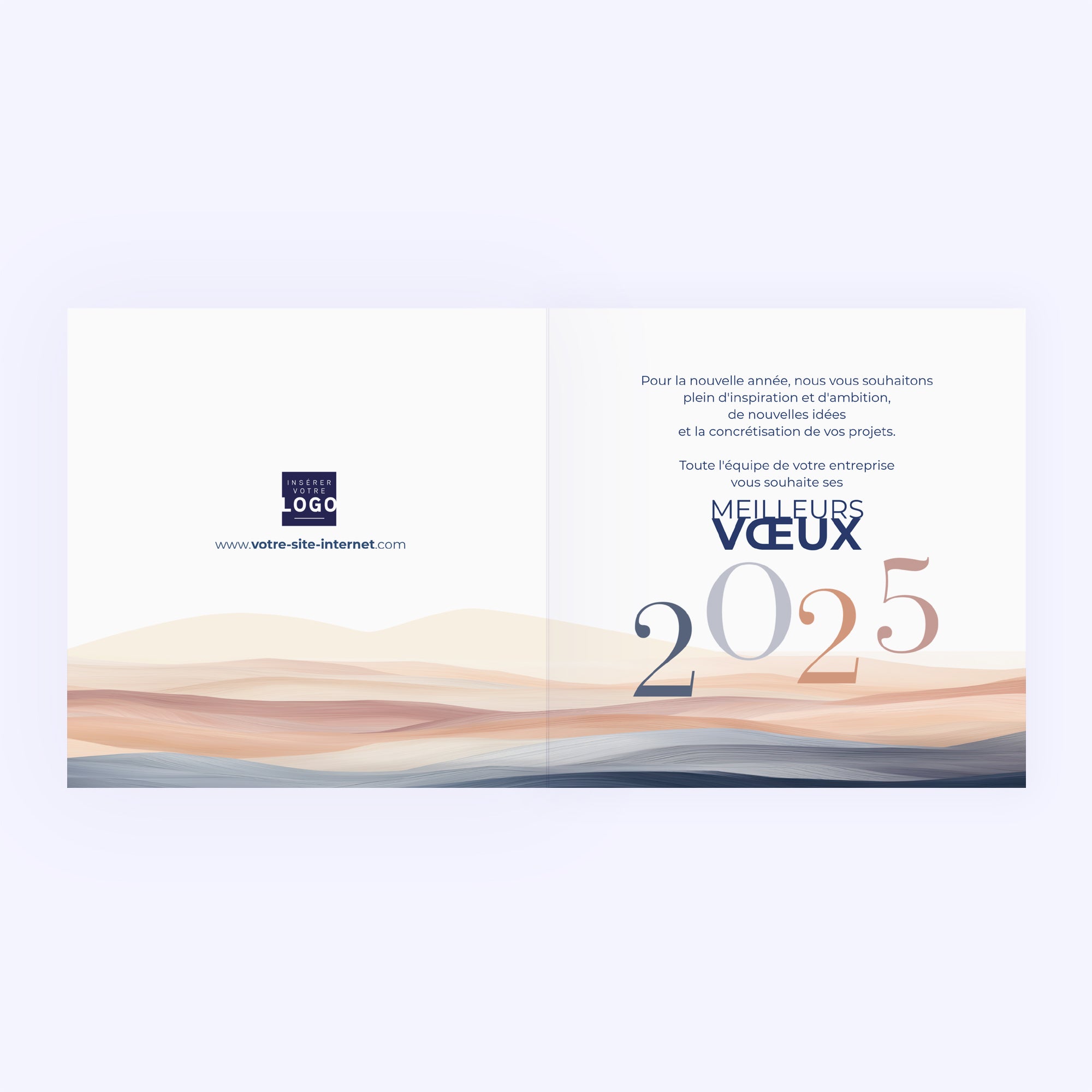 Douces vagues | Vœux professionnels • Carte de voeux • Carré double photo N° 2