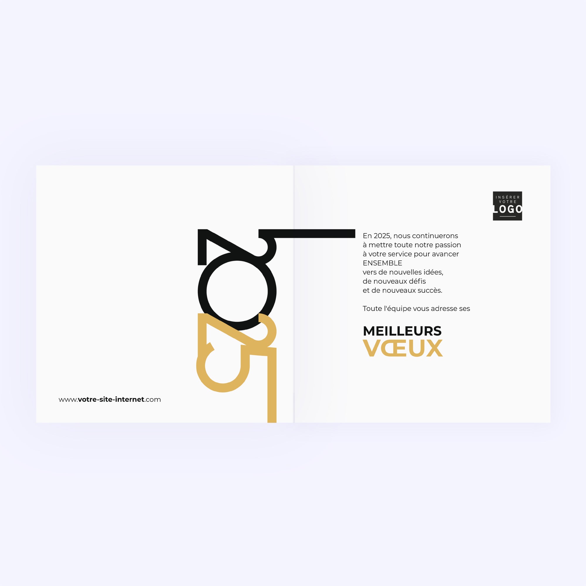 Ligne continue | Vœux professionnels • Carte de voeux dorure photo N° 2