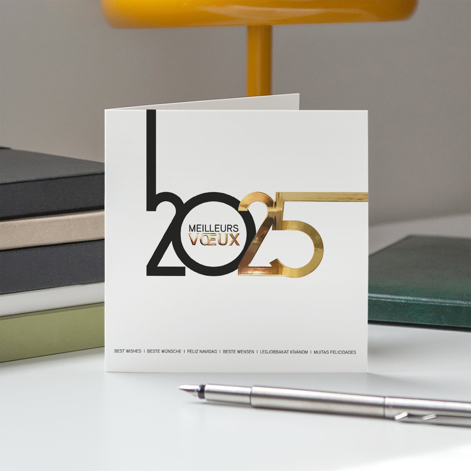 Ligne continue | Vœux professionnels • Carte de voeux dorure photo N° 5