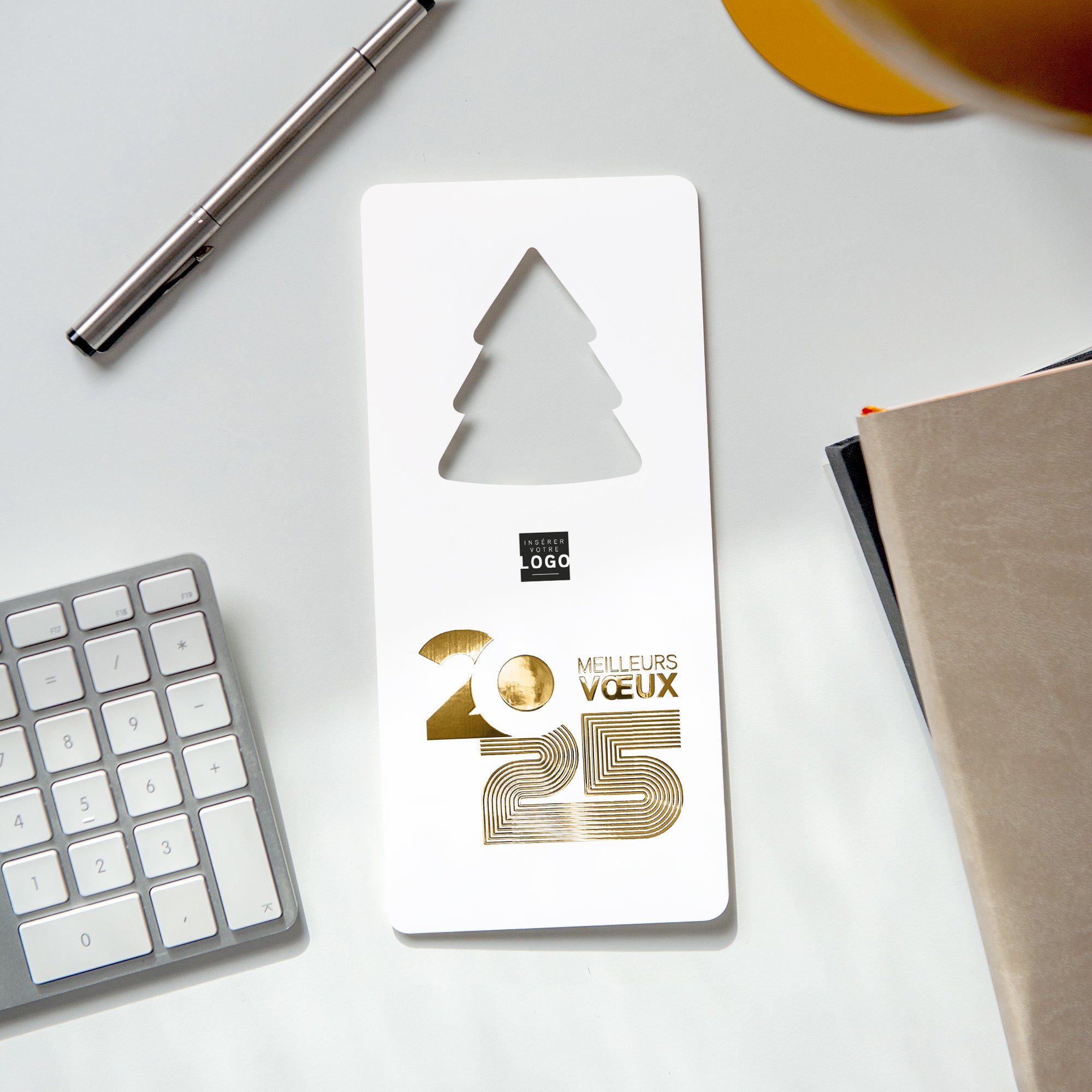 Multilignes dorées | Vœux professionnels • Carte de voeux dorure photo N° 4