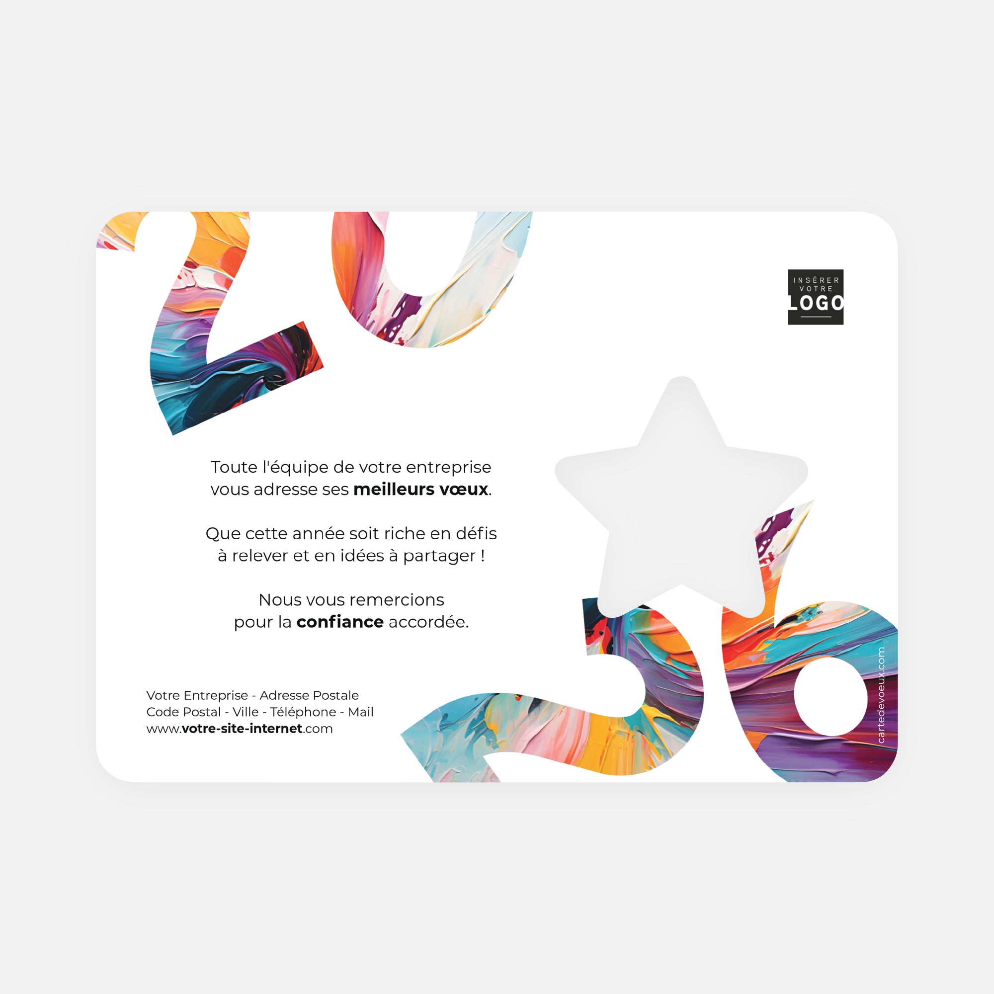 Projections colorées | Vœux professionnels • Carte de voeux • Horizontal étoile photo N° 2