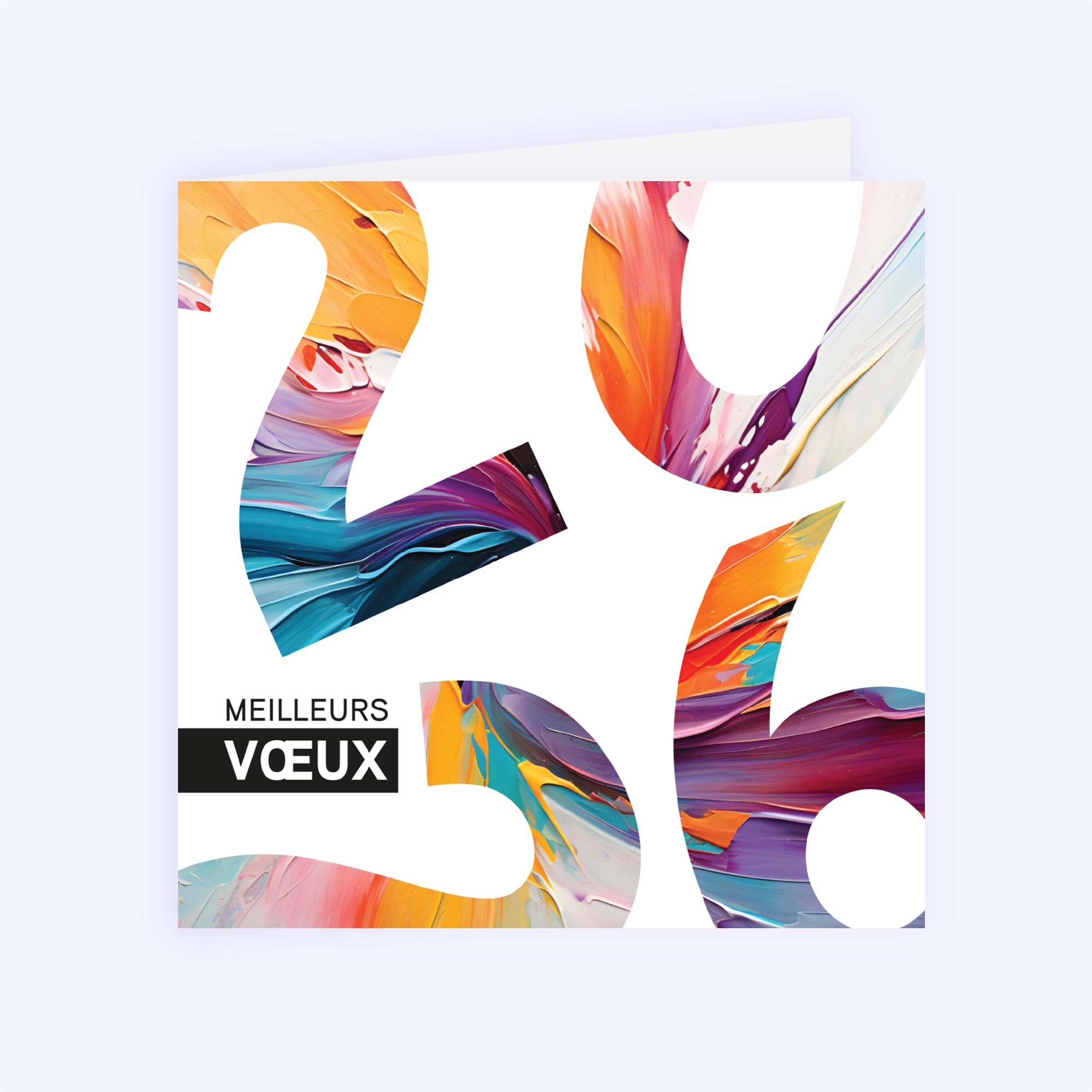 Projections colorées | Vœux professionnels • Carte de voeux • Carré double photo N° 1