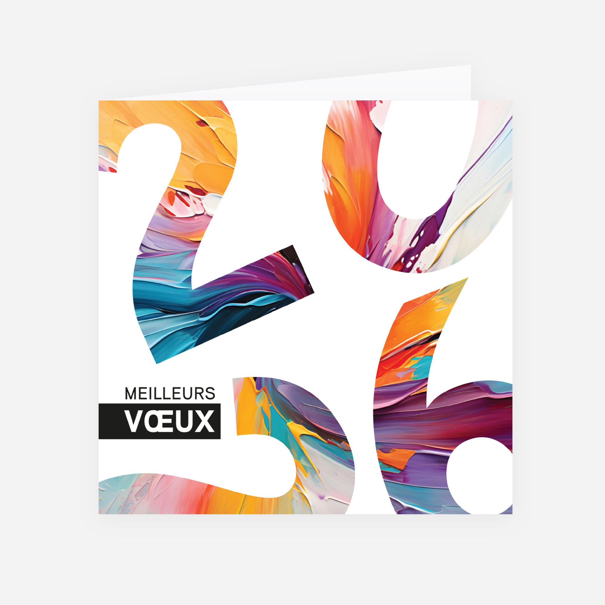 Projections colorées | Vœux professionnels • Carte de voeux • Carré double photo N° 1