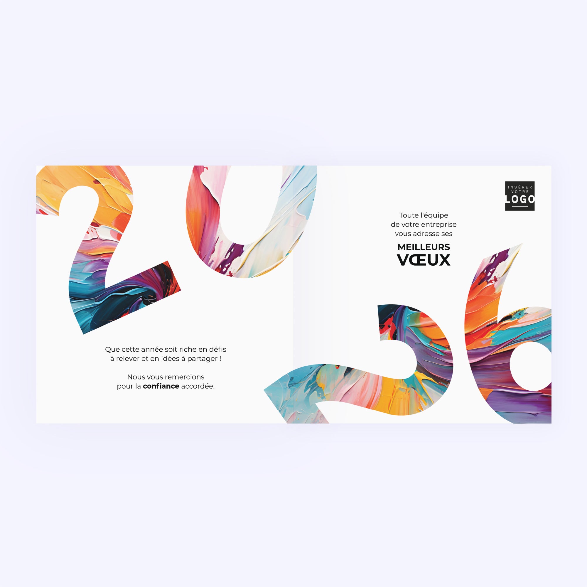 Projections colorées | Vœux professionnels • Carte de voeux • Carré double photo N° 2