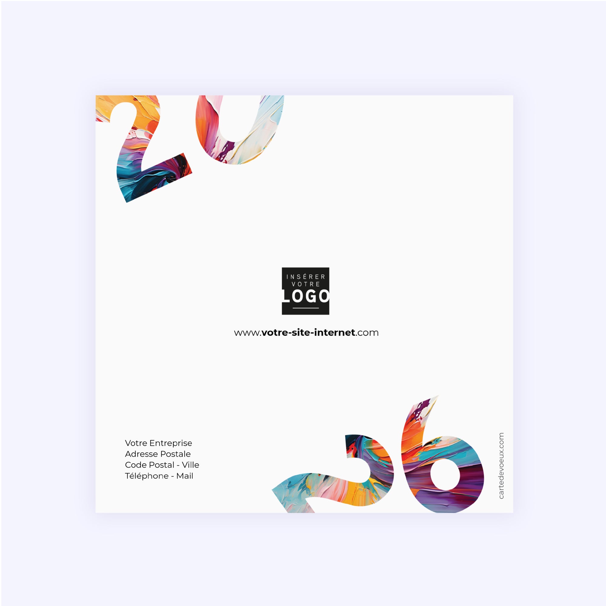 Projections colorées | Vœux professionnels • Carte de voeux • Carré double photo N° 3