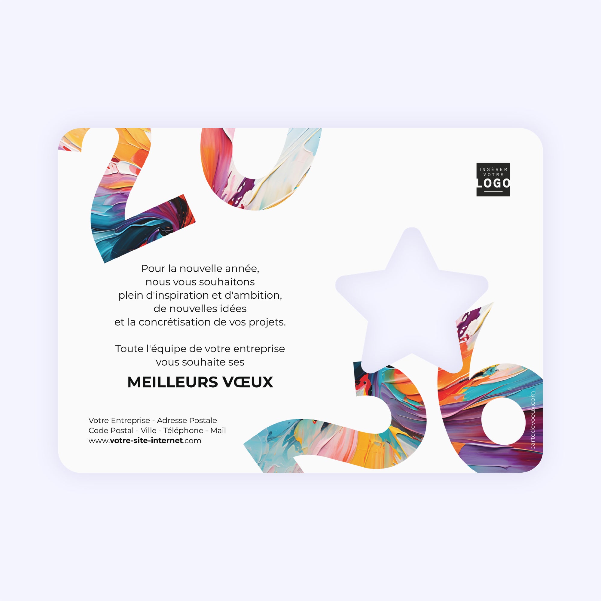 Eclat coloré | Vœux professionnels • Carte de voeux • Horizontal étoile photo N° 2