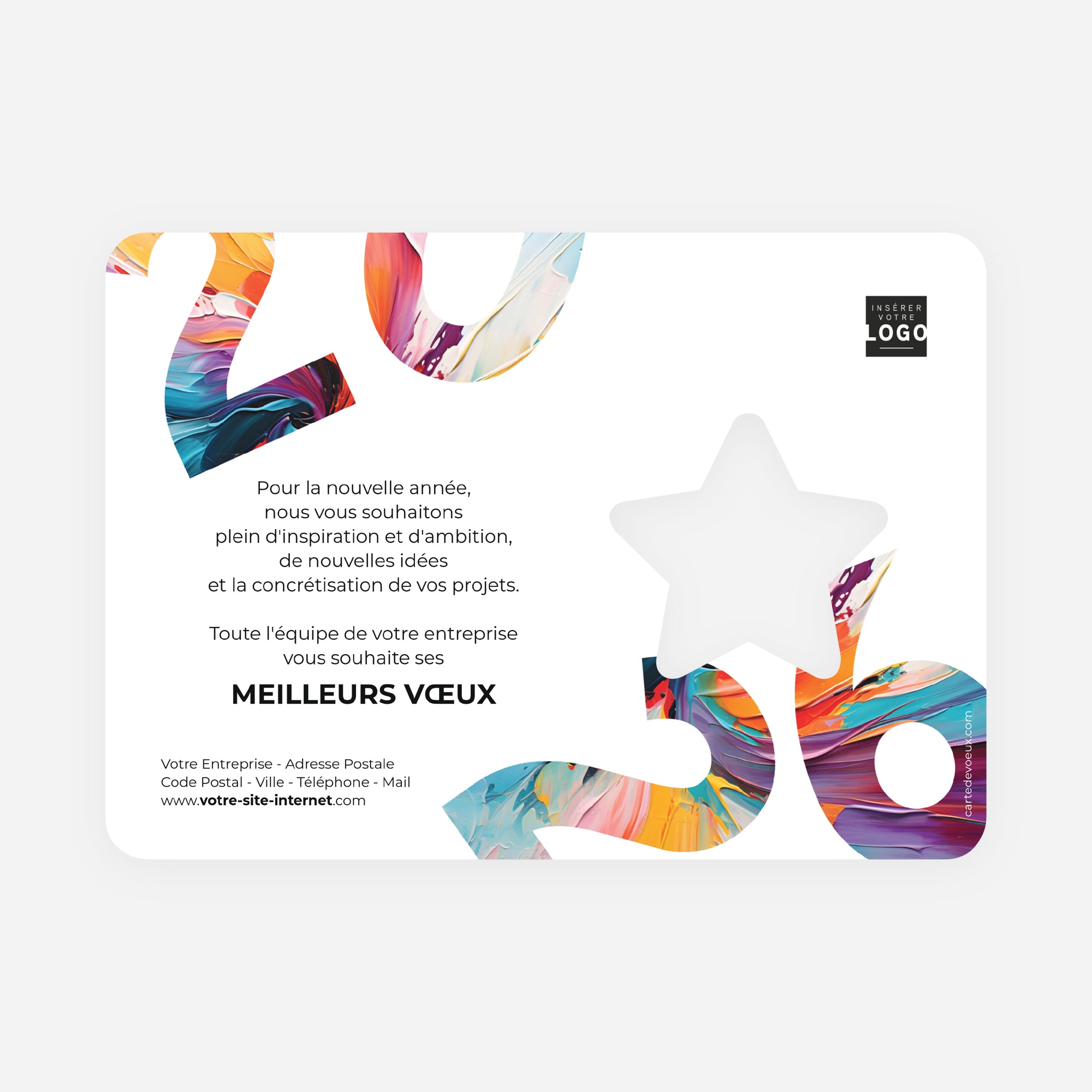 Eclat coloré | Vœux professionnels • Carte de voeux • Horizontal étoile photo N° 2
