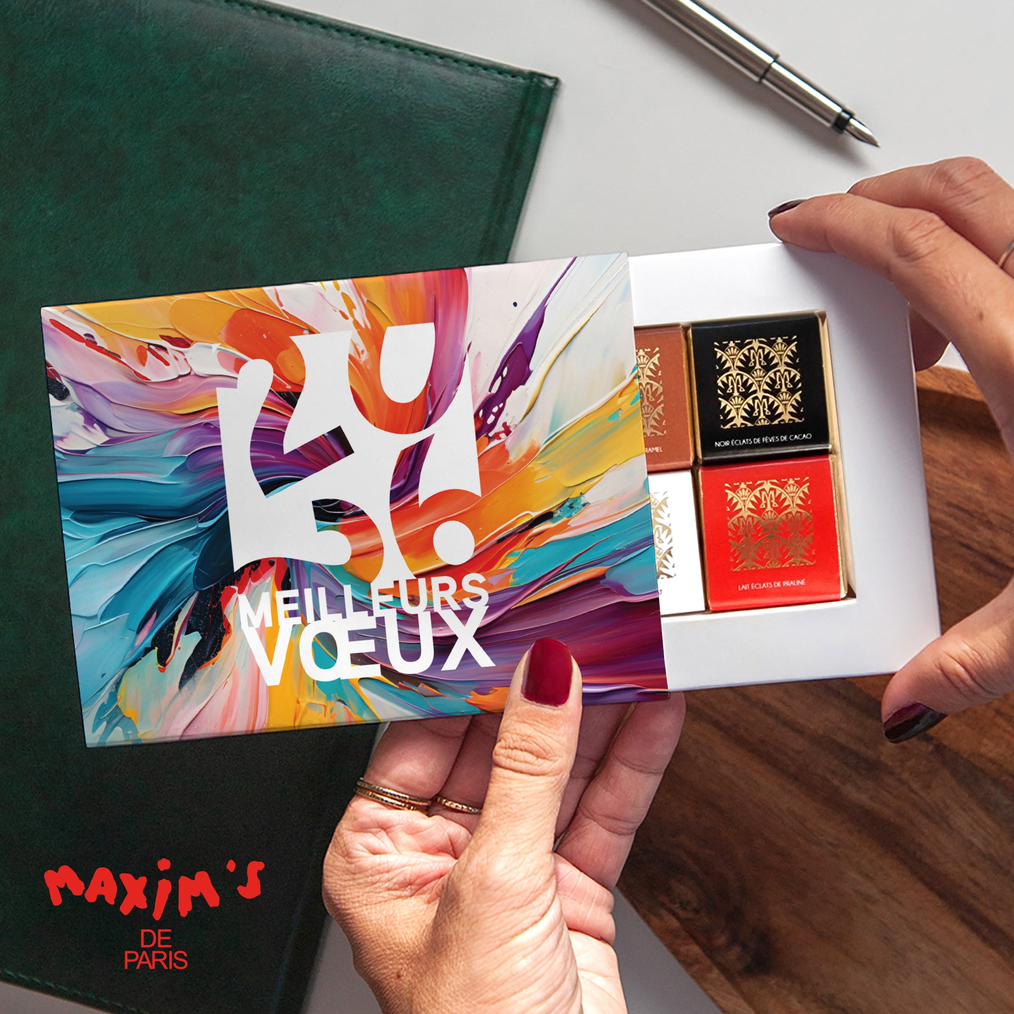 Eclat coloré | Vœux professionnels • Boite chocolat personnalisée • Maxim's de Paris photo N° 1