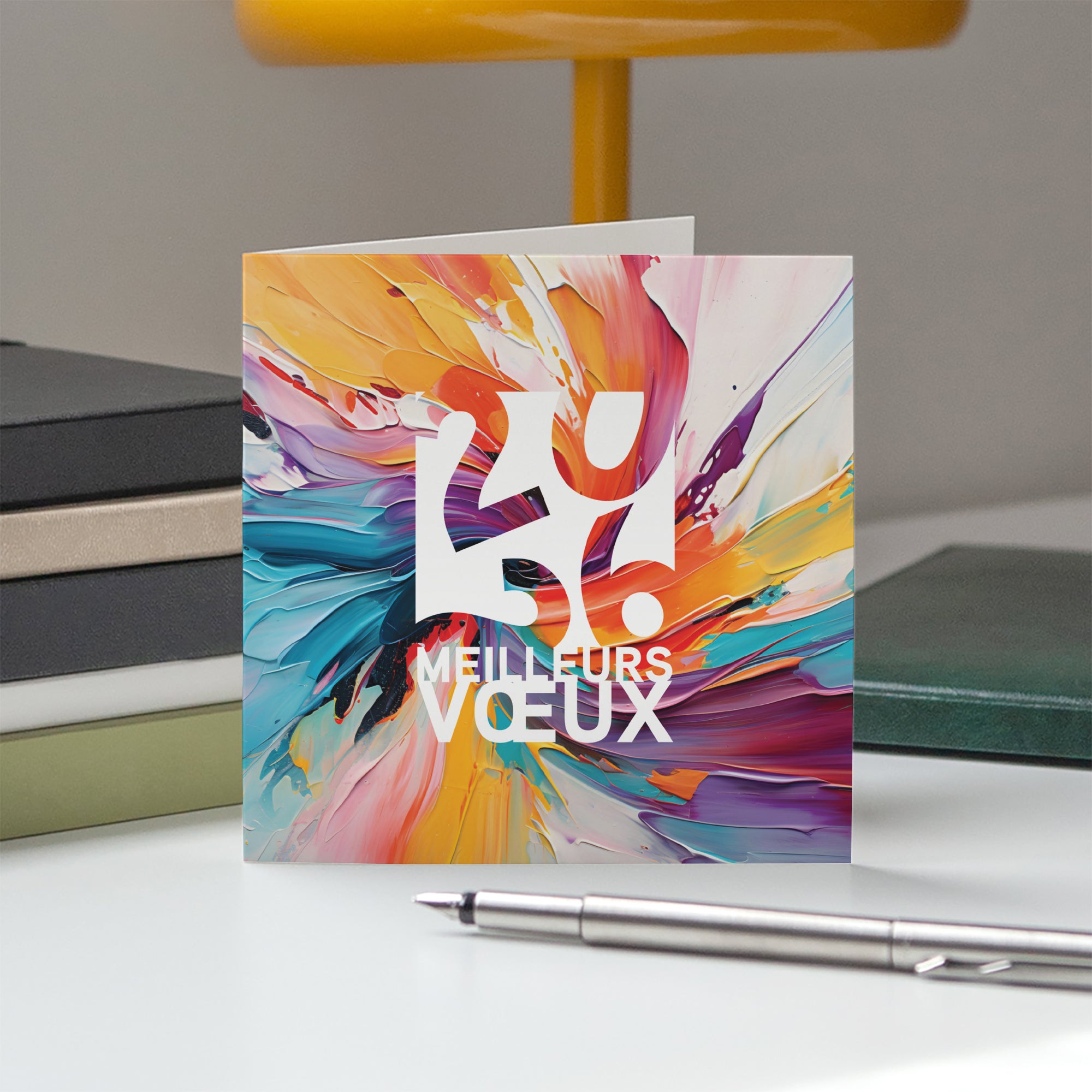 Eclat coloré | Vœux professionnels • Carte de voeux • Carré double photo N° 5