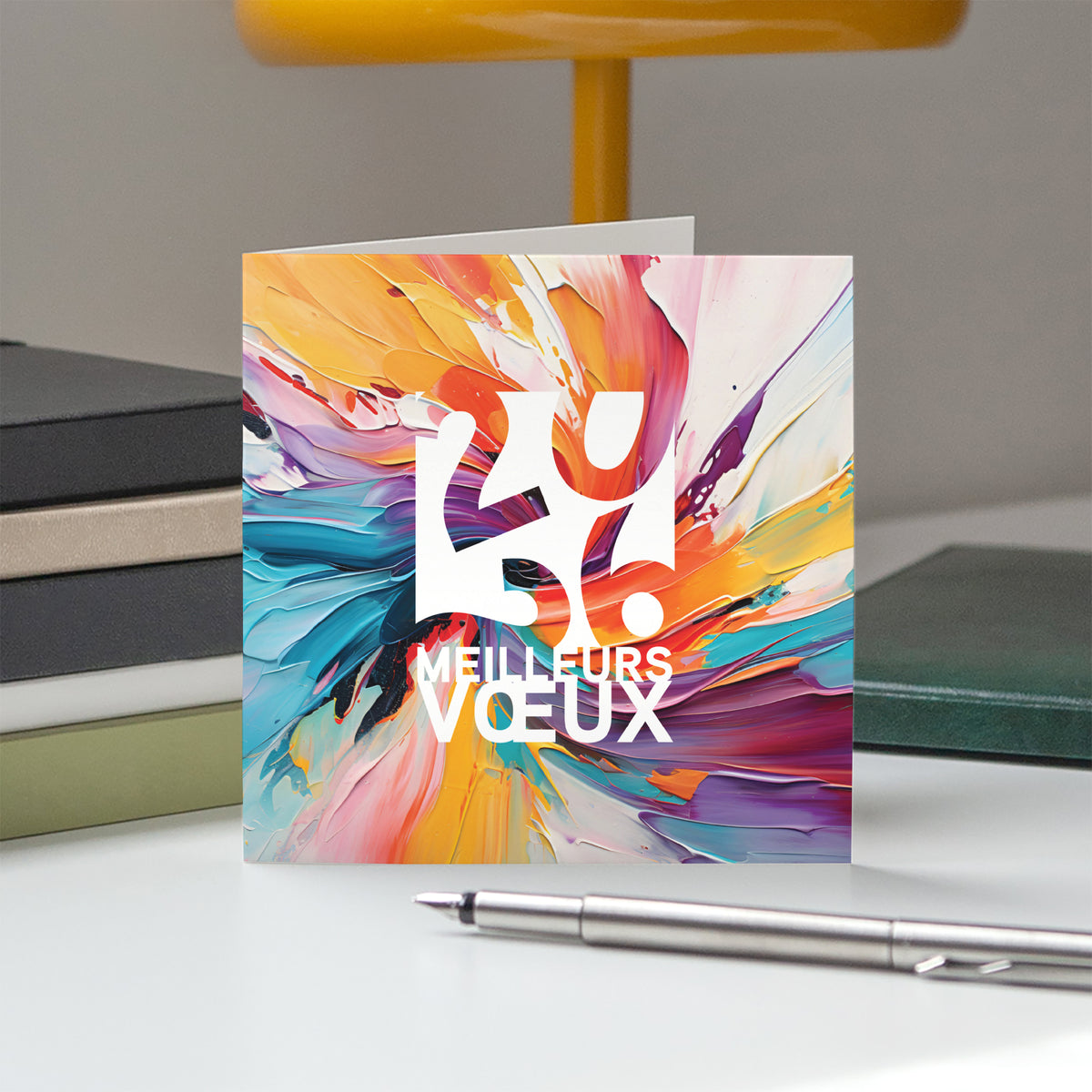 Eclat coloré | Vœux professionnels • Carte de voeux • Carré double photo N° 5