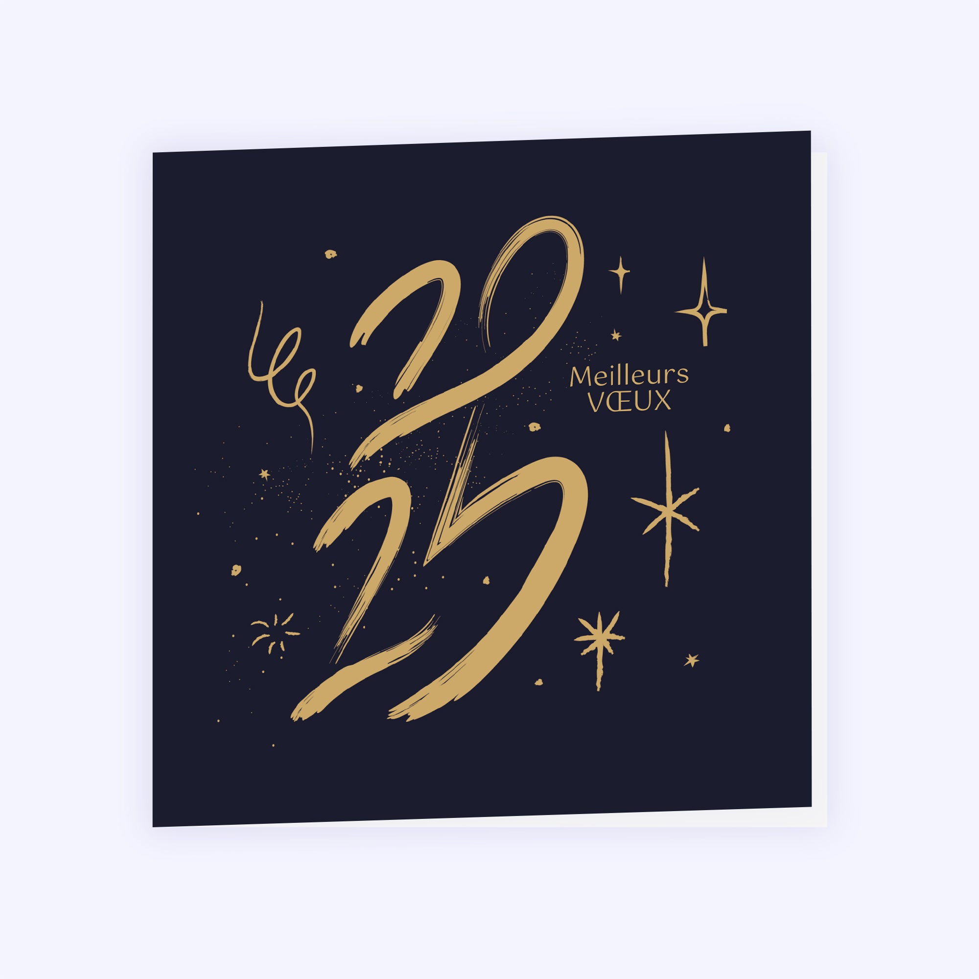 pinceau de nuit | Vœux professionnels • Carte de voeux • Carré double photo N° 1