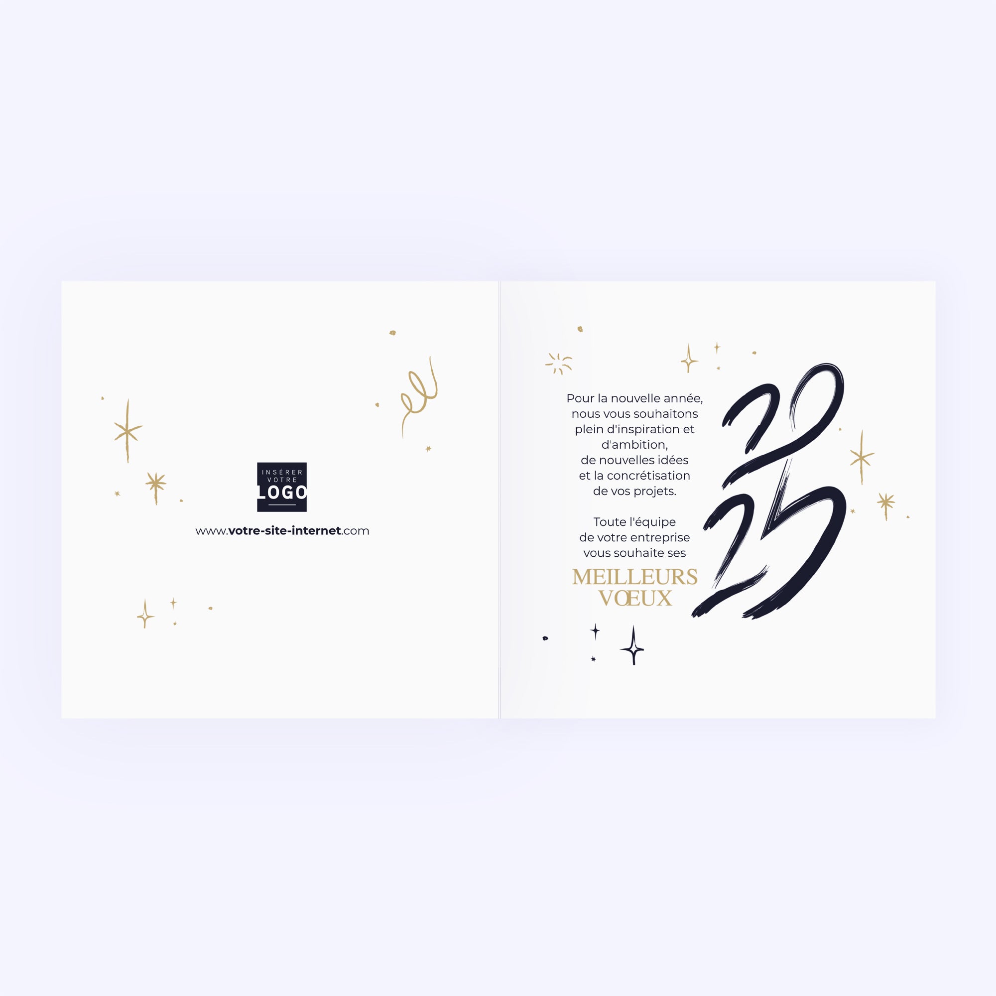 pinceau de nuit | Vœux professionnels • Carte de voeux • Carré double photo N° 2