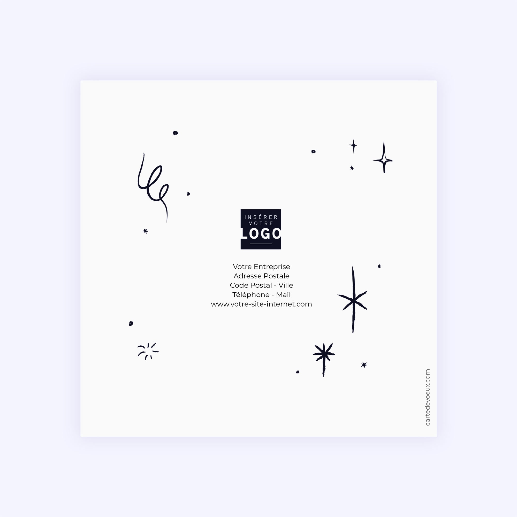 pinceau de nuit | Vœux professionnels • Carte de voeux • Carré double photo N° 3