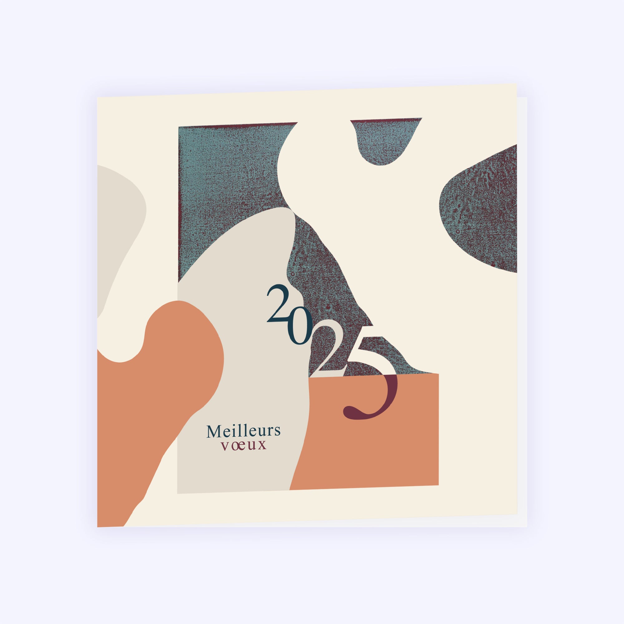 formes organiques | Vœux professionnels • Carte de voeux • Carré double photo N° 1