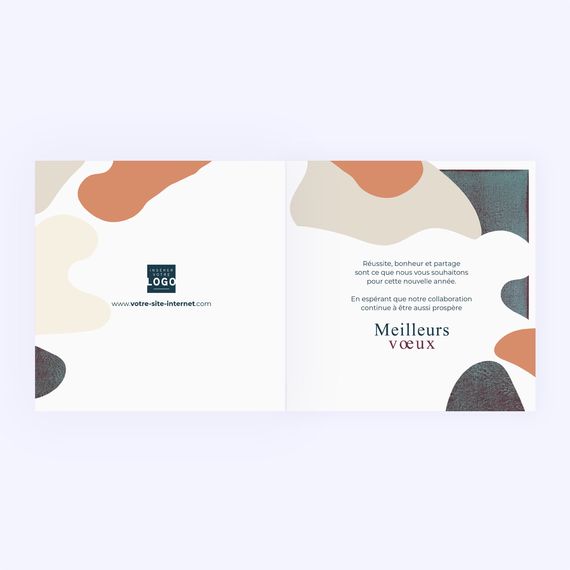 formes organiques | Vœux professionnels • Carte de voeux • Carré double photo N° 2