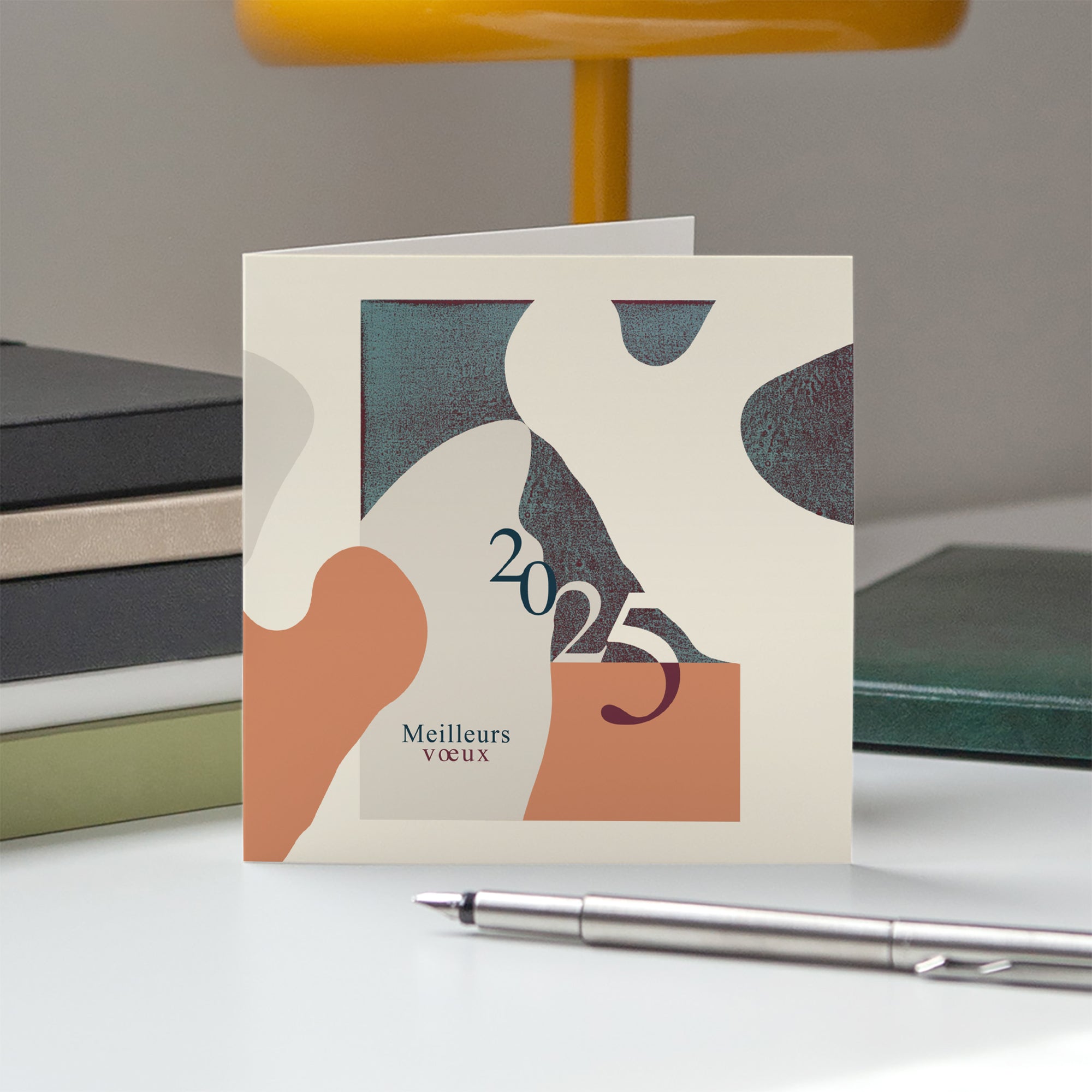 formes organiques | Vœux professionnels • Carte de voeux • Carré double photo N° 5