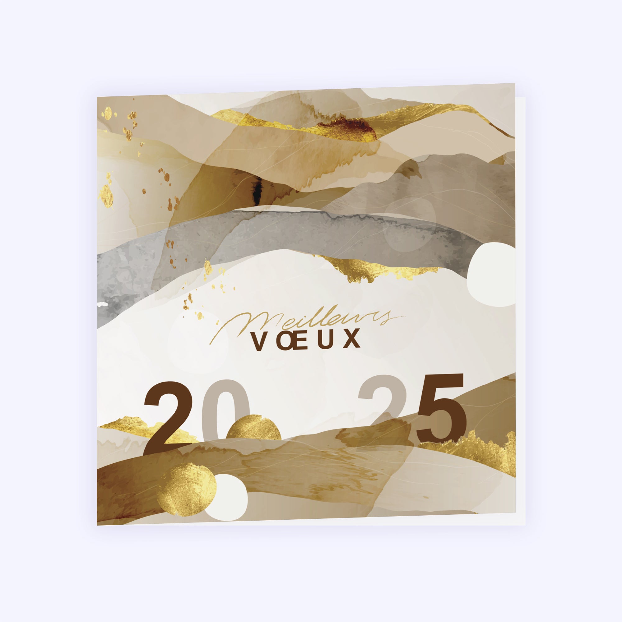 Golden abstraction | Vœux professionnels • Carte de voeux • Carré double photo N° 1
