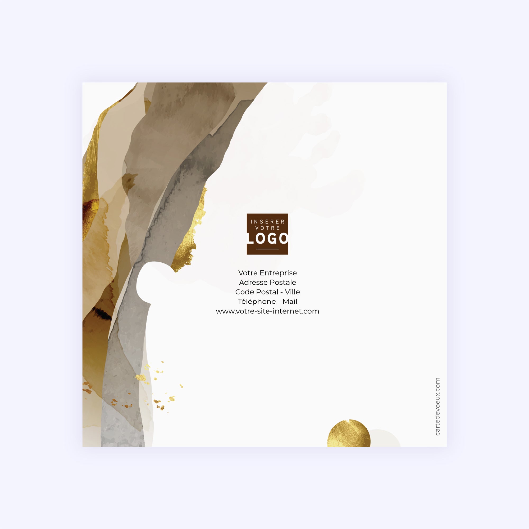 Golden abstraction | Vœux professionnels • Carte de voeux • Carré double photo N° 3