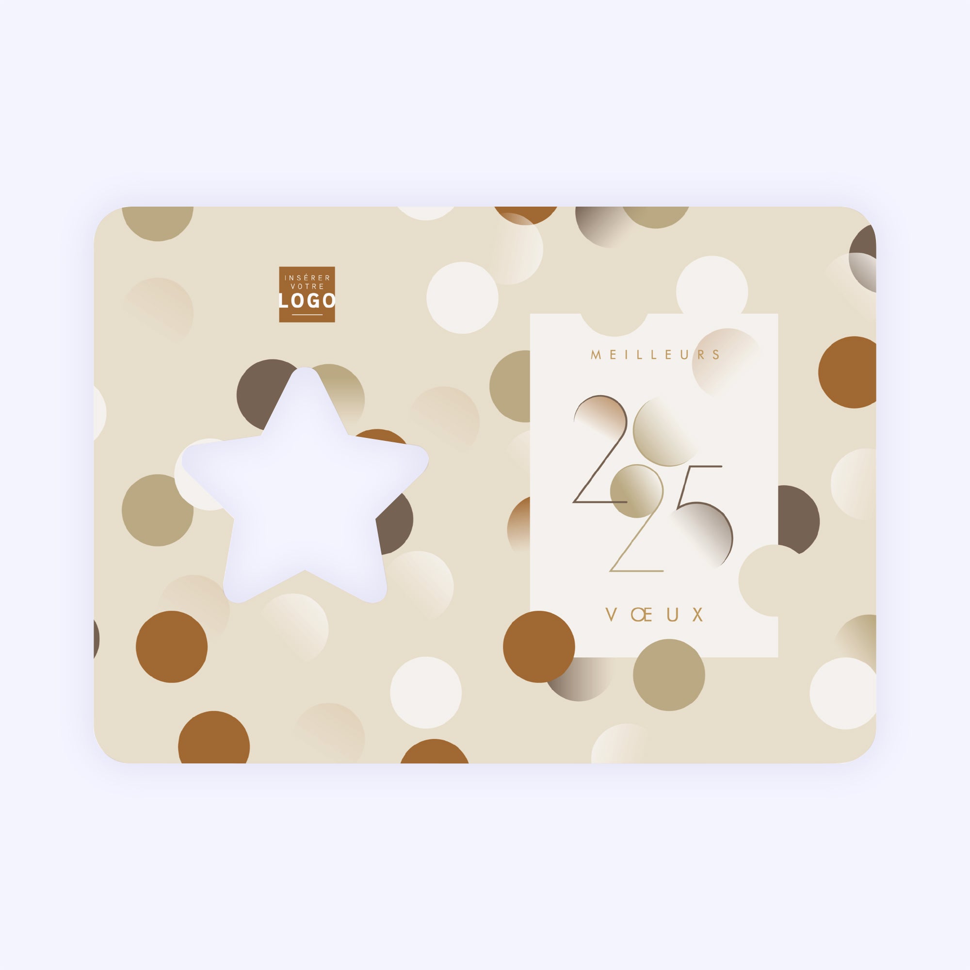 Brown confetti | Vœux professionnels • Carte de voeux • Horizontal étoile photo N° 1