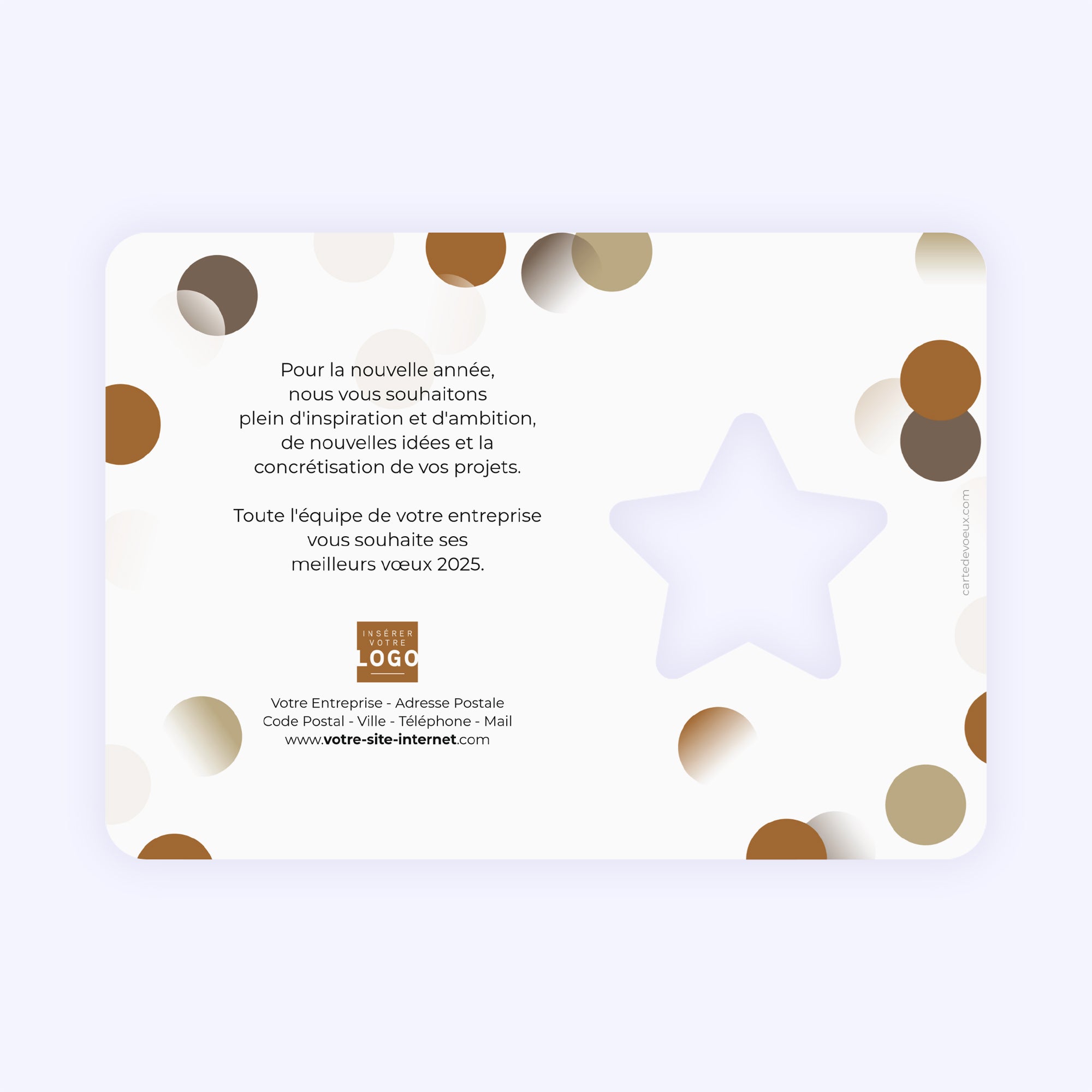 Brown confetti | Vœux professionnels • Carte de voeux • Horizontal étoile photo N° 2