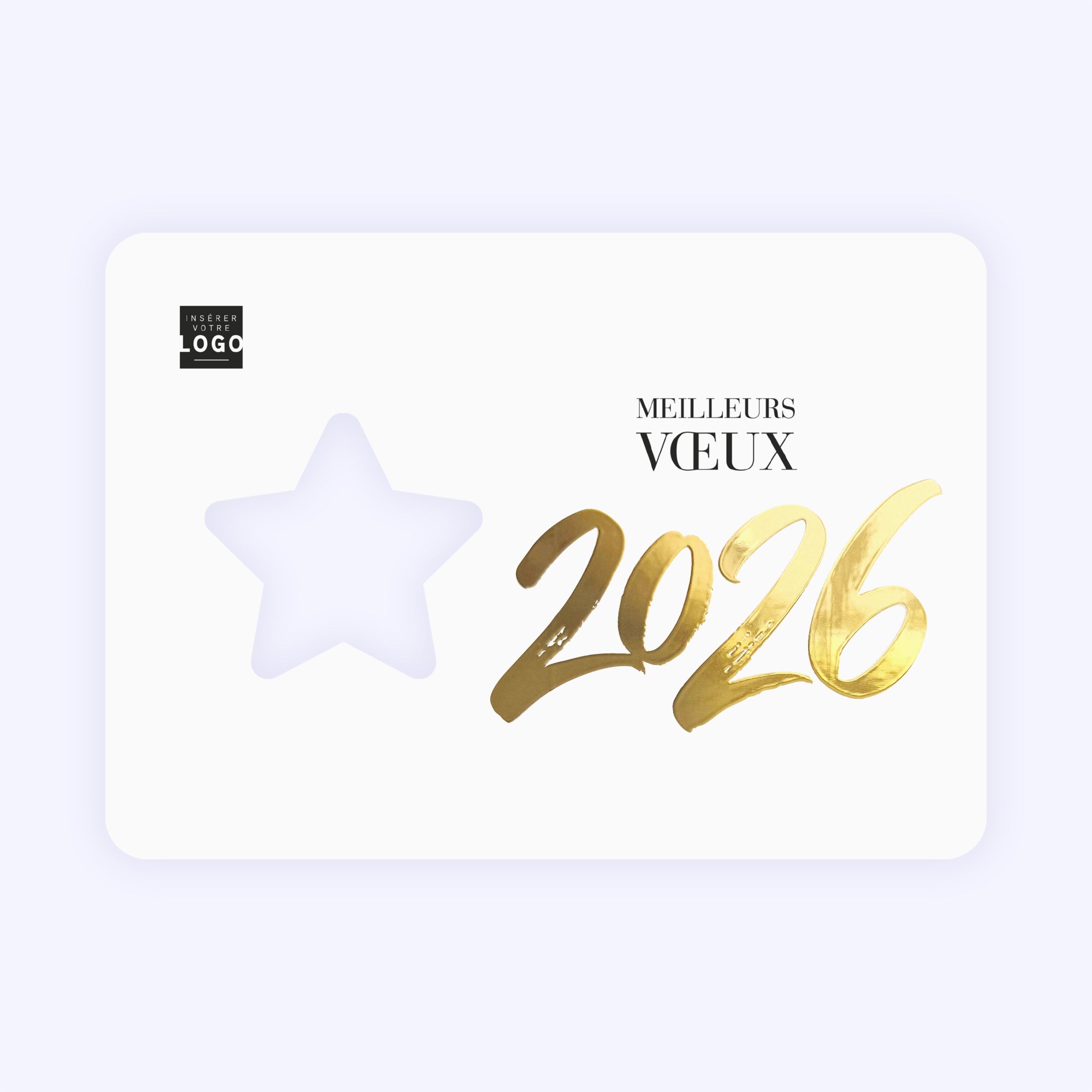 Brush élégant | Vœux professionnels • Carte de voeux dorure • Horizontal étoile photo N° 1