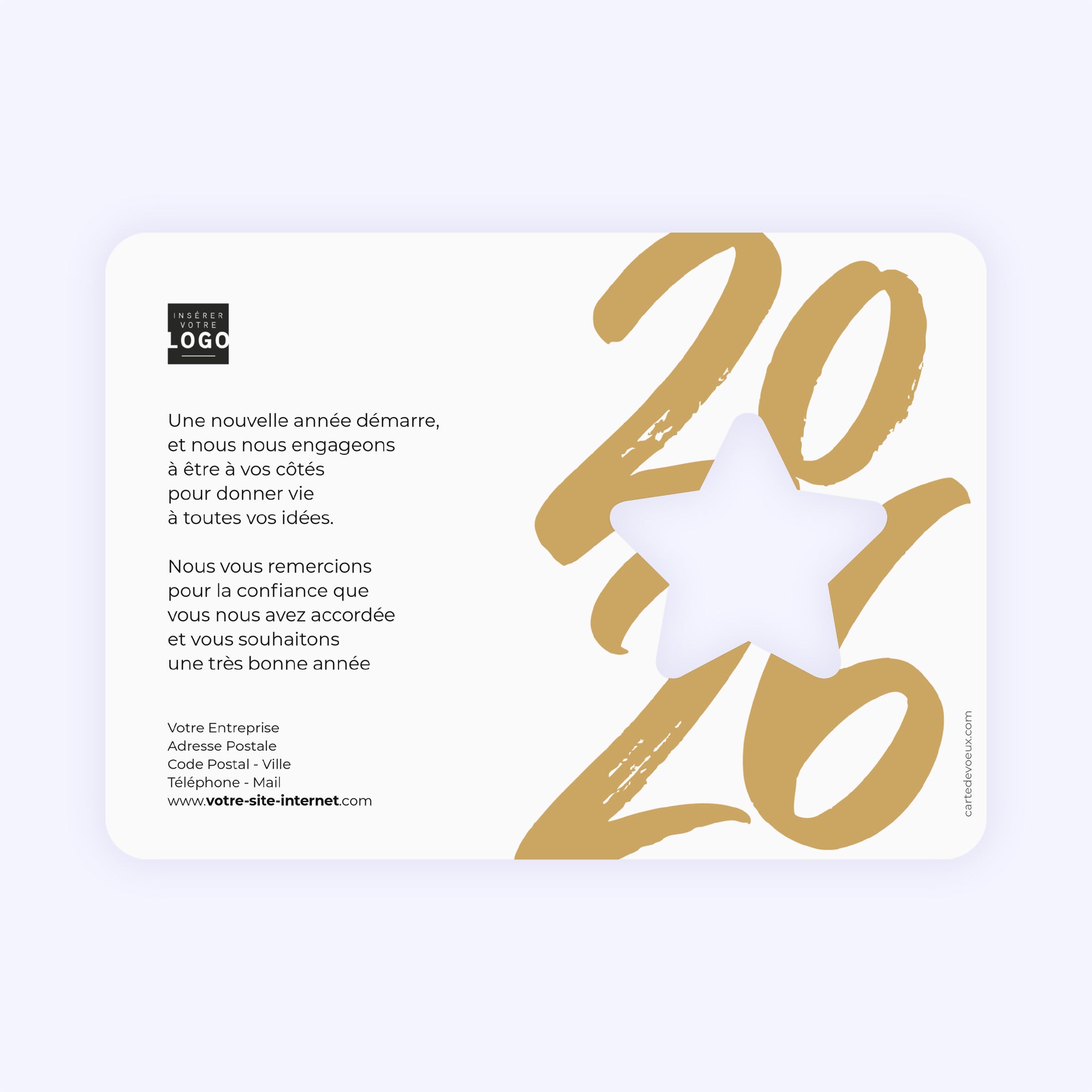 Brush élégant | Vœux professionnels • Carte de voeux dorure • Horizontal étoile photo N° 2