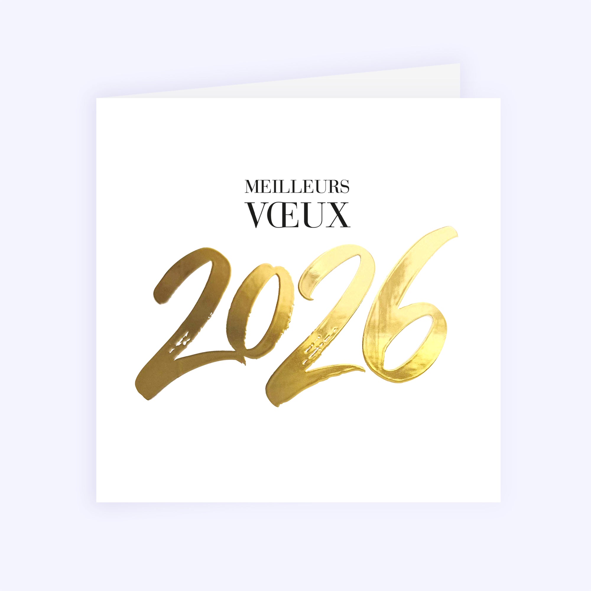 Brush élégant | Vœux professionnels • Carte de voeux dorure • Carré double photo N° 1