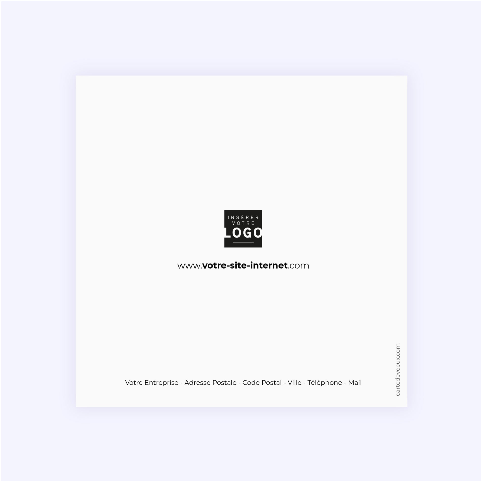 Brush élégant | Vœux professionnels • Carte de voeux dorure • Carré double photo N° 3