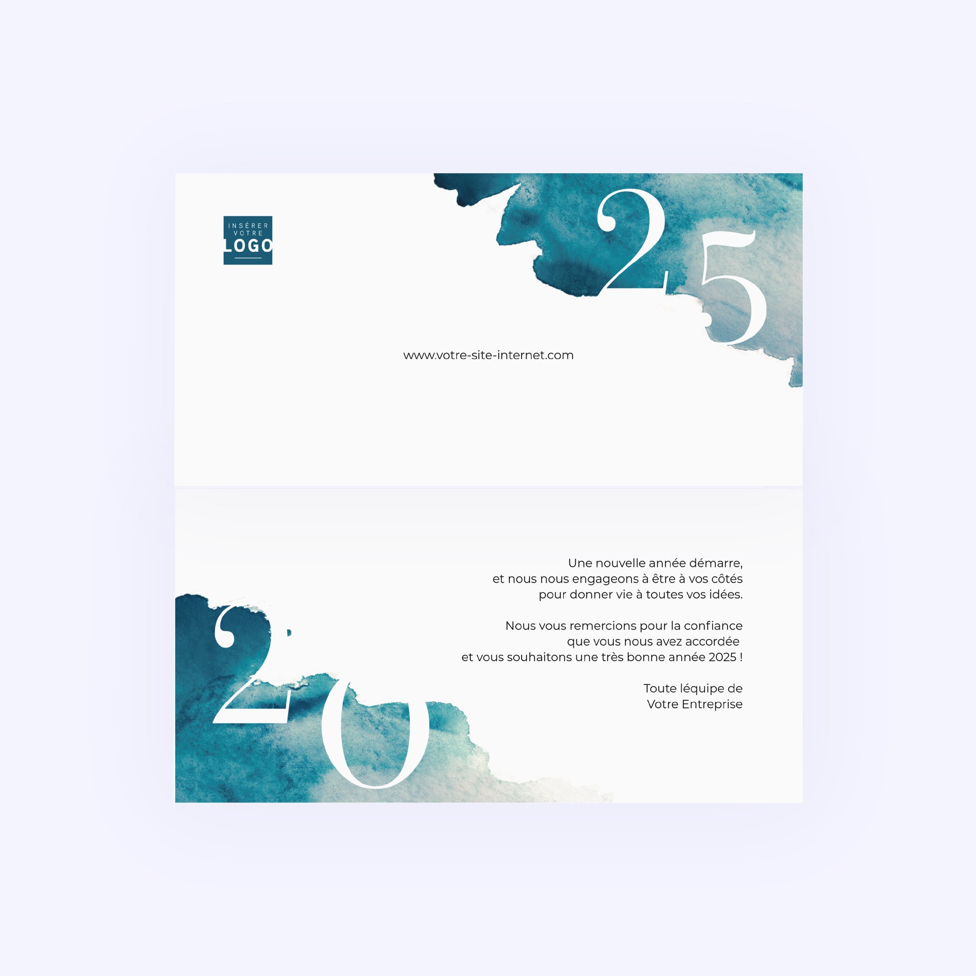 Azuréen | Vœux professionnels • Carte de voeux • Rectangle double photo N° 2