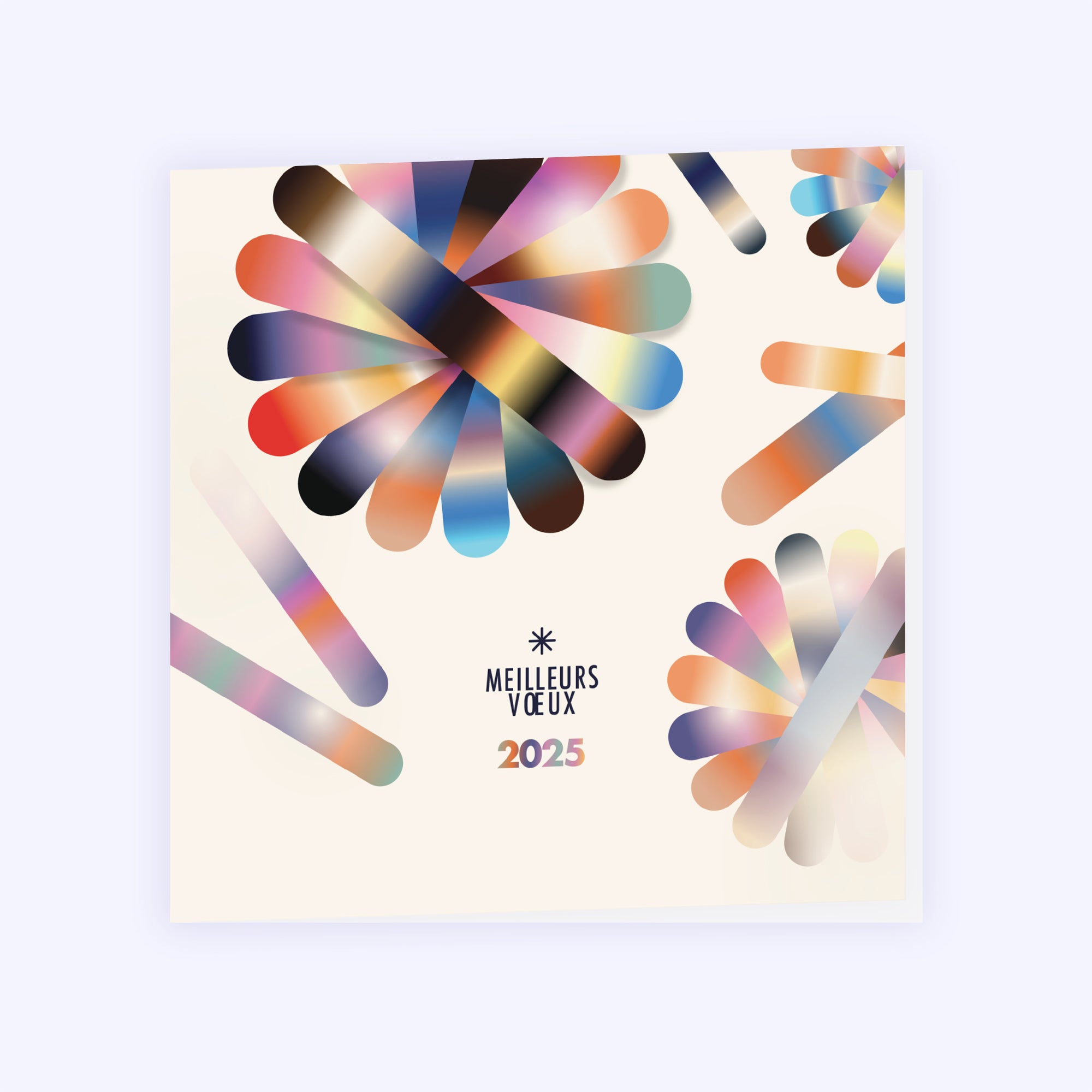 Geometric flowers | Vœux professionnels • Carte de voeux • Carré double photo N° 1