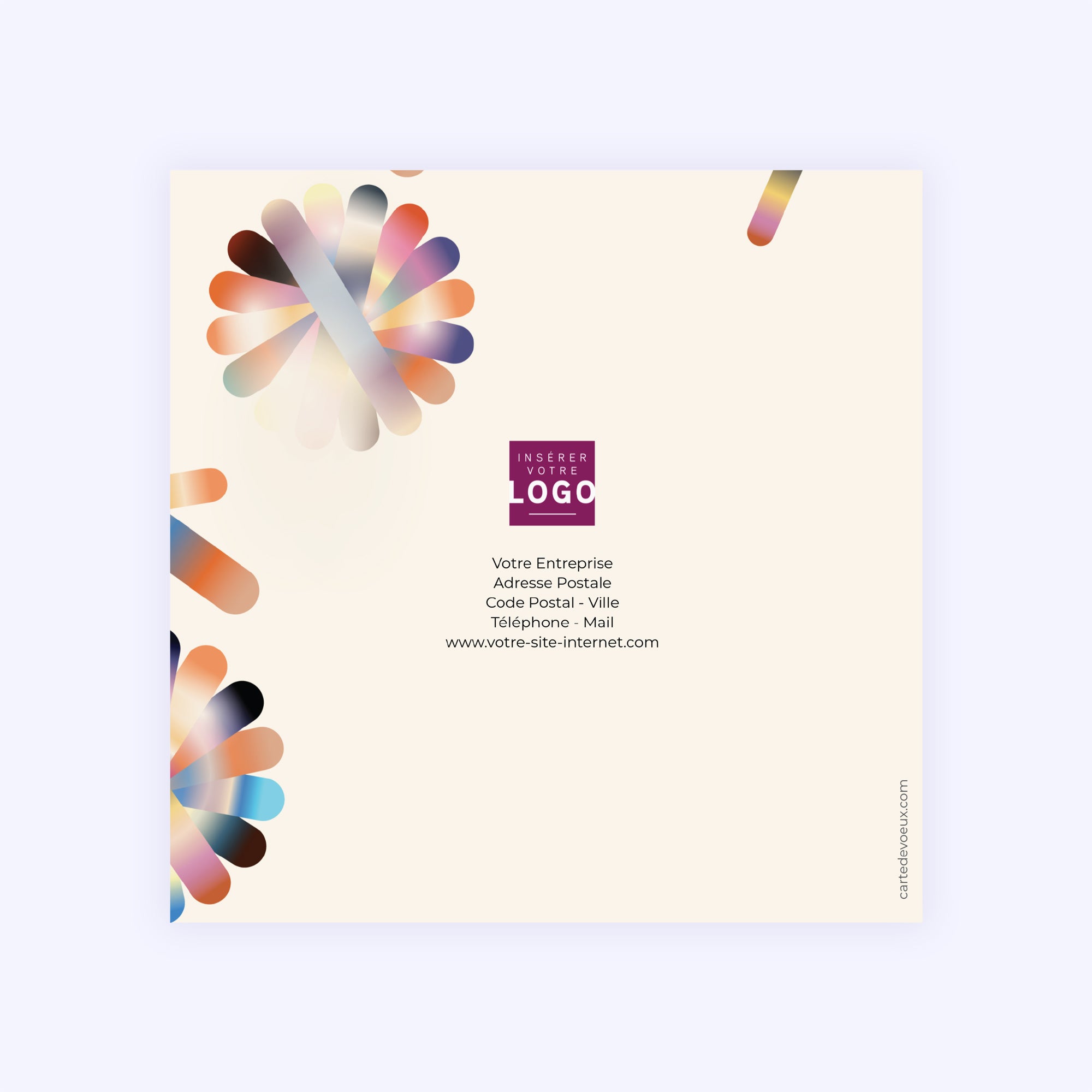 Geometric flowers | Vœux professionnels • Carte de voeux • Carré double photo N° 3